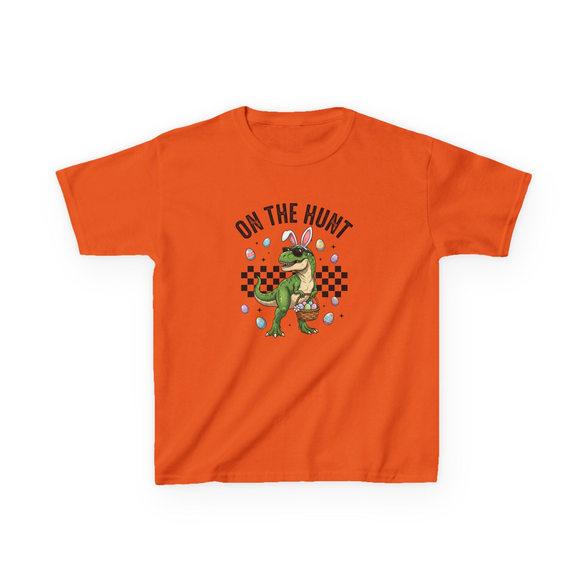 Kids T-Shirt - 'On The Hunt' Easter Dinosaur Egg Hunt Graphic Tee