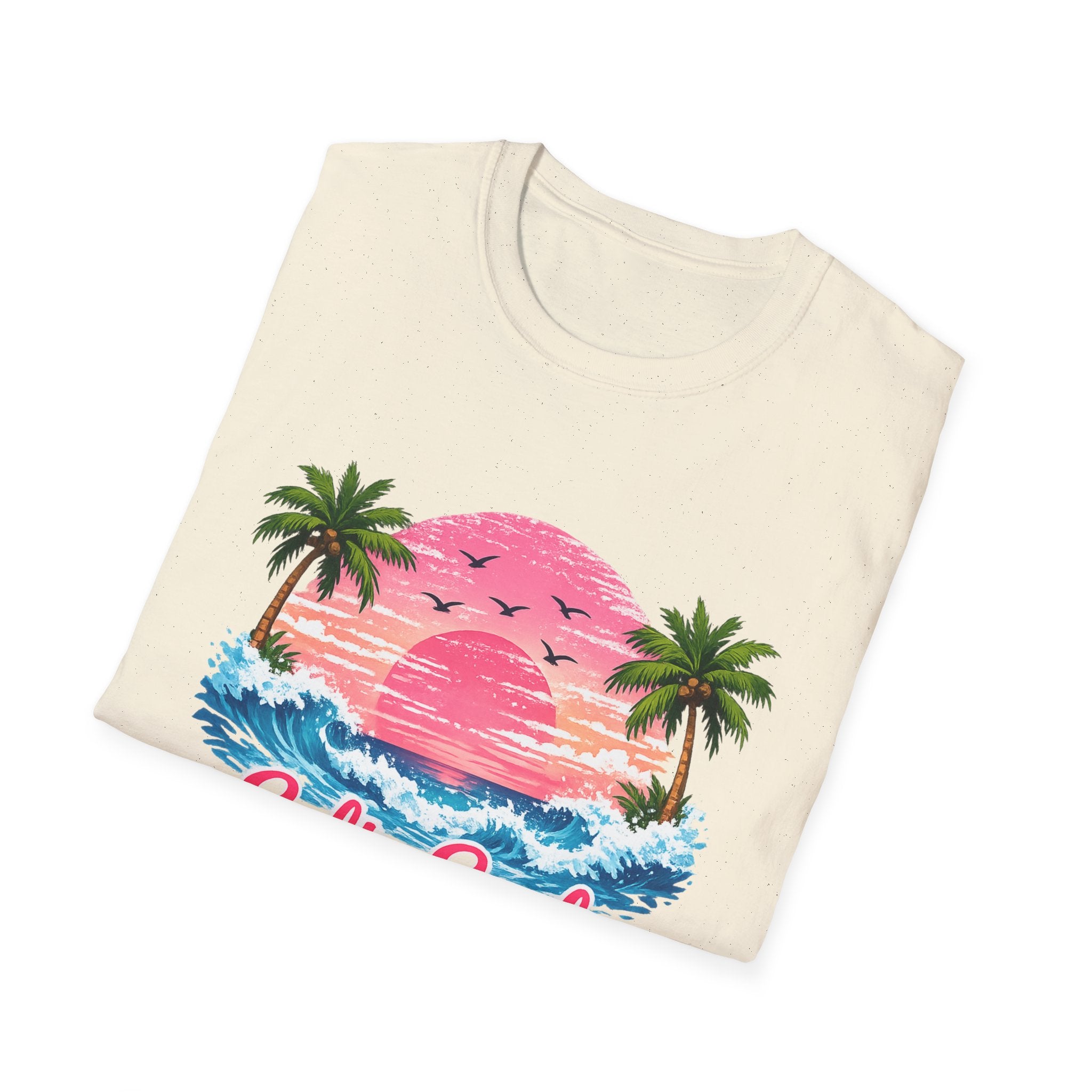 Salty Soul Tropical Sunset T-Shirt — Beach Palm Trees Retro Surf Tee
