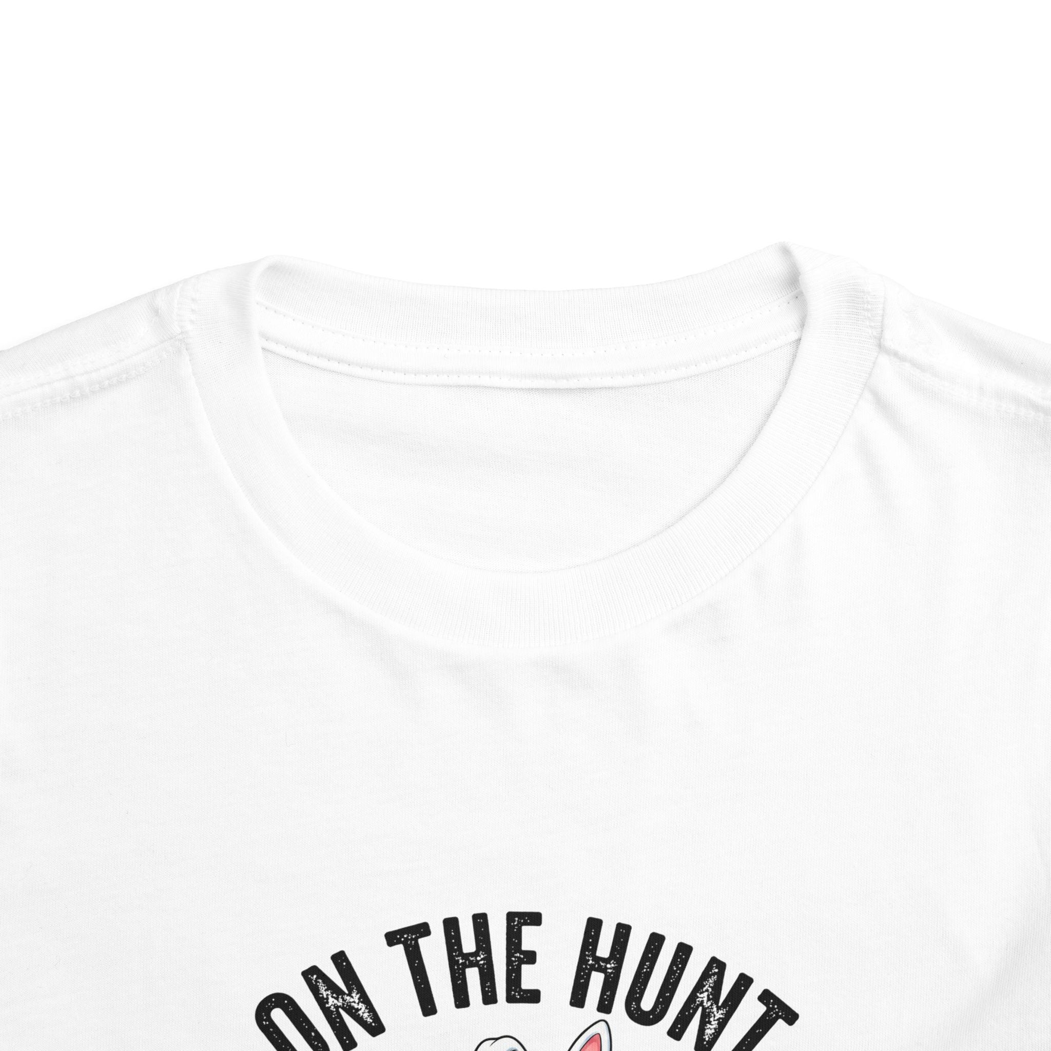 Toddler Tee — "On The Hunt" Dinosaur Easter Egg Hunt Shirt