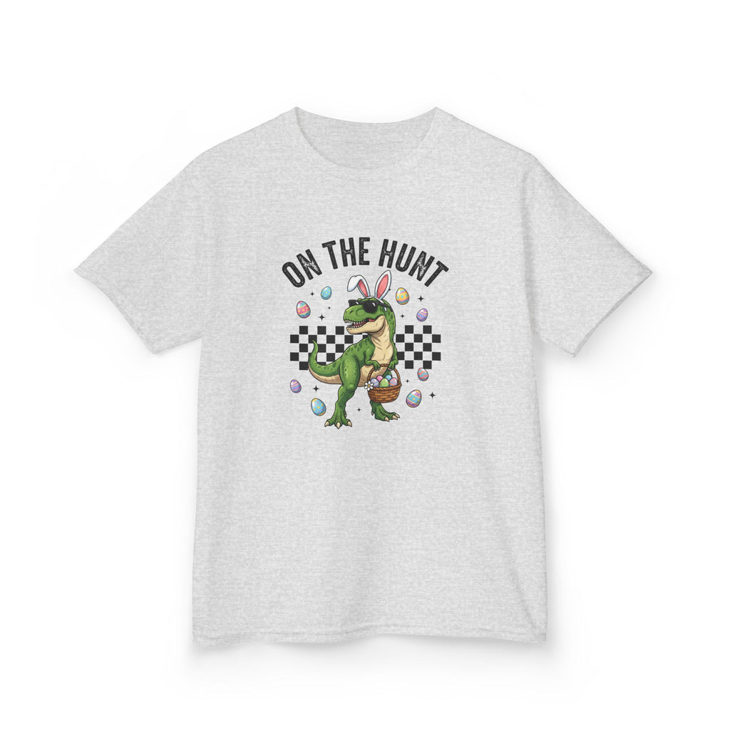 Kids T-Shirt - 'On The Hunt' Easter Dinosaur Egg Hunt Graphic Tee