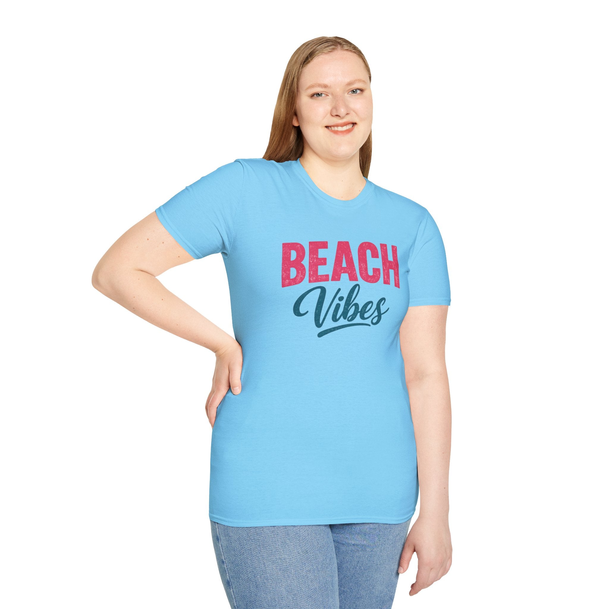 Beach Vibes T-Shirt — Casual Summer Tee with Retro Script