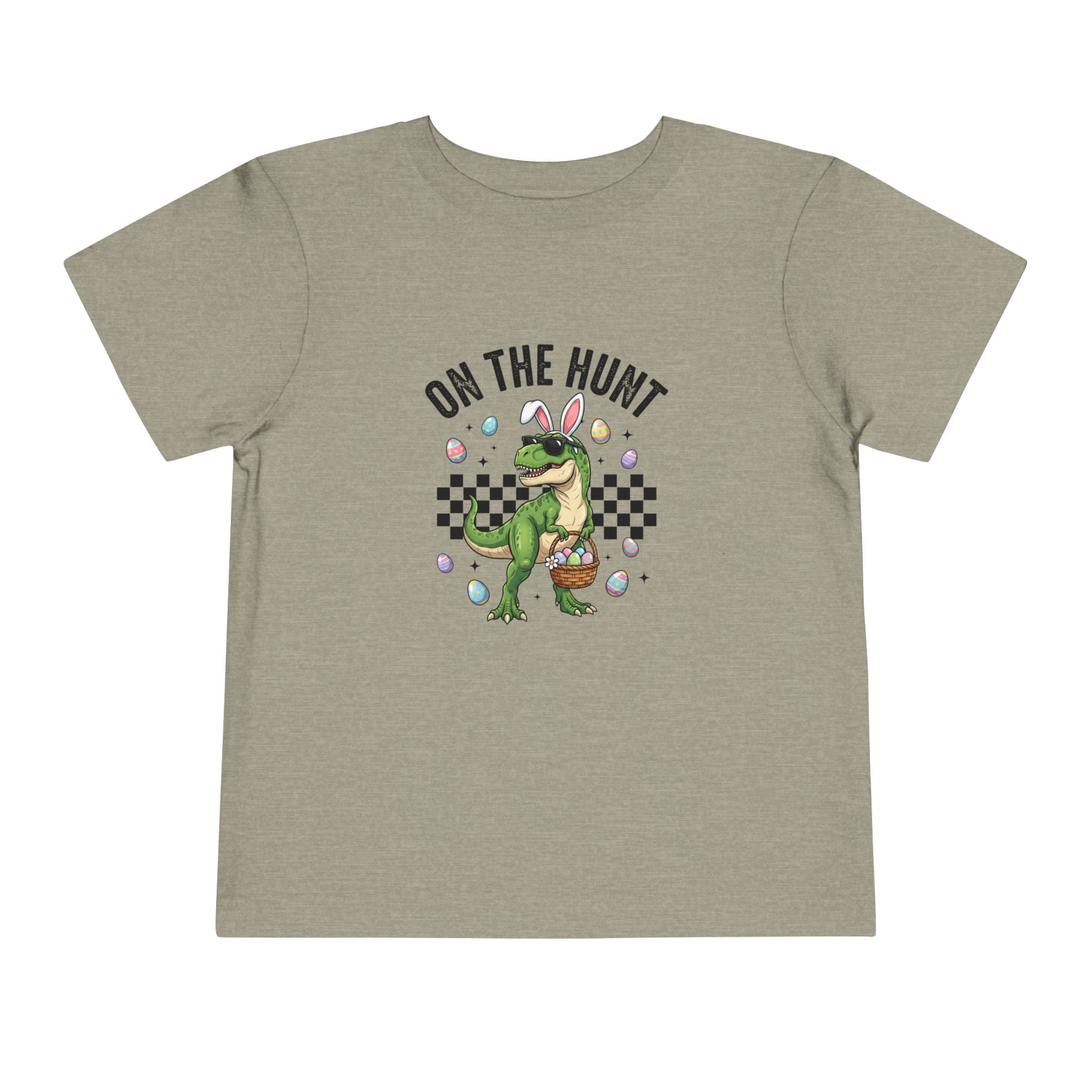 Toddler Tee — "On The Hunt" Dinosaur Easter Egg Hunt Shirt