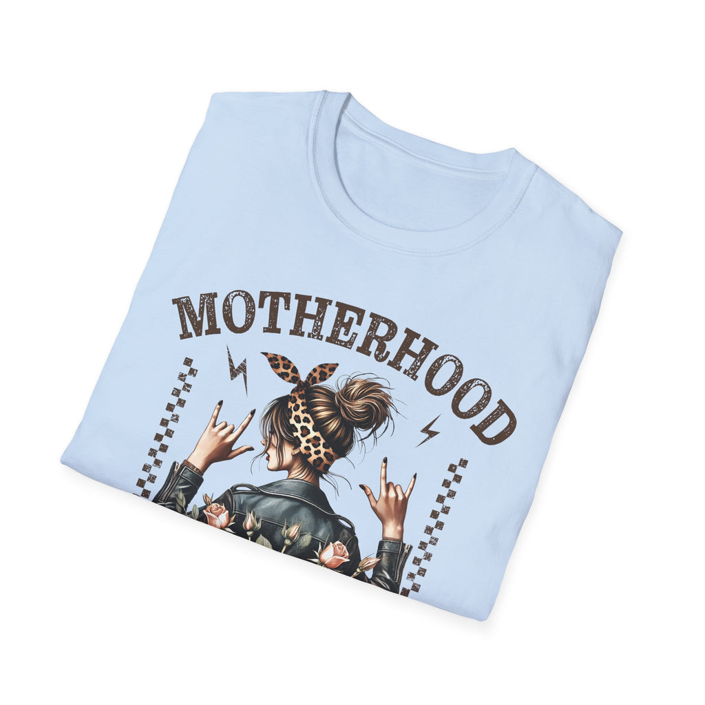 Motherhood Graphic T-Shirt — 'Motherhood' Floral Rocker Mom Tee