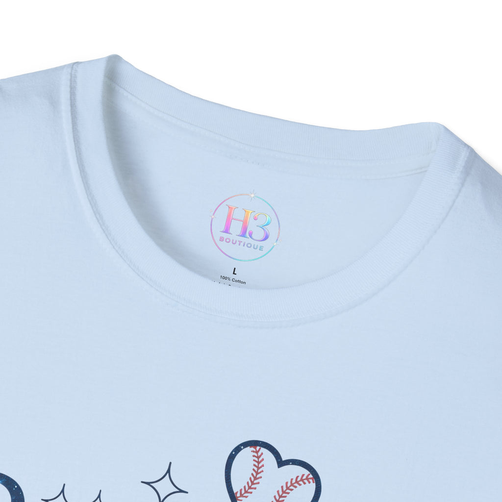 Baseball Mama T-Shirt — Cute Heart Baseball Mom Tee for Game Day