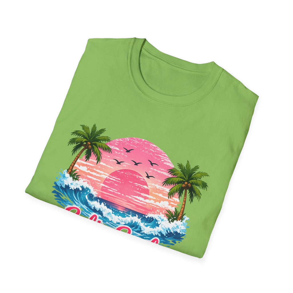 Salty Soul Tropical Sunset T-Shirt — Beach Palm Trees Retro Surf Tee