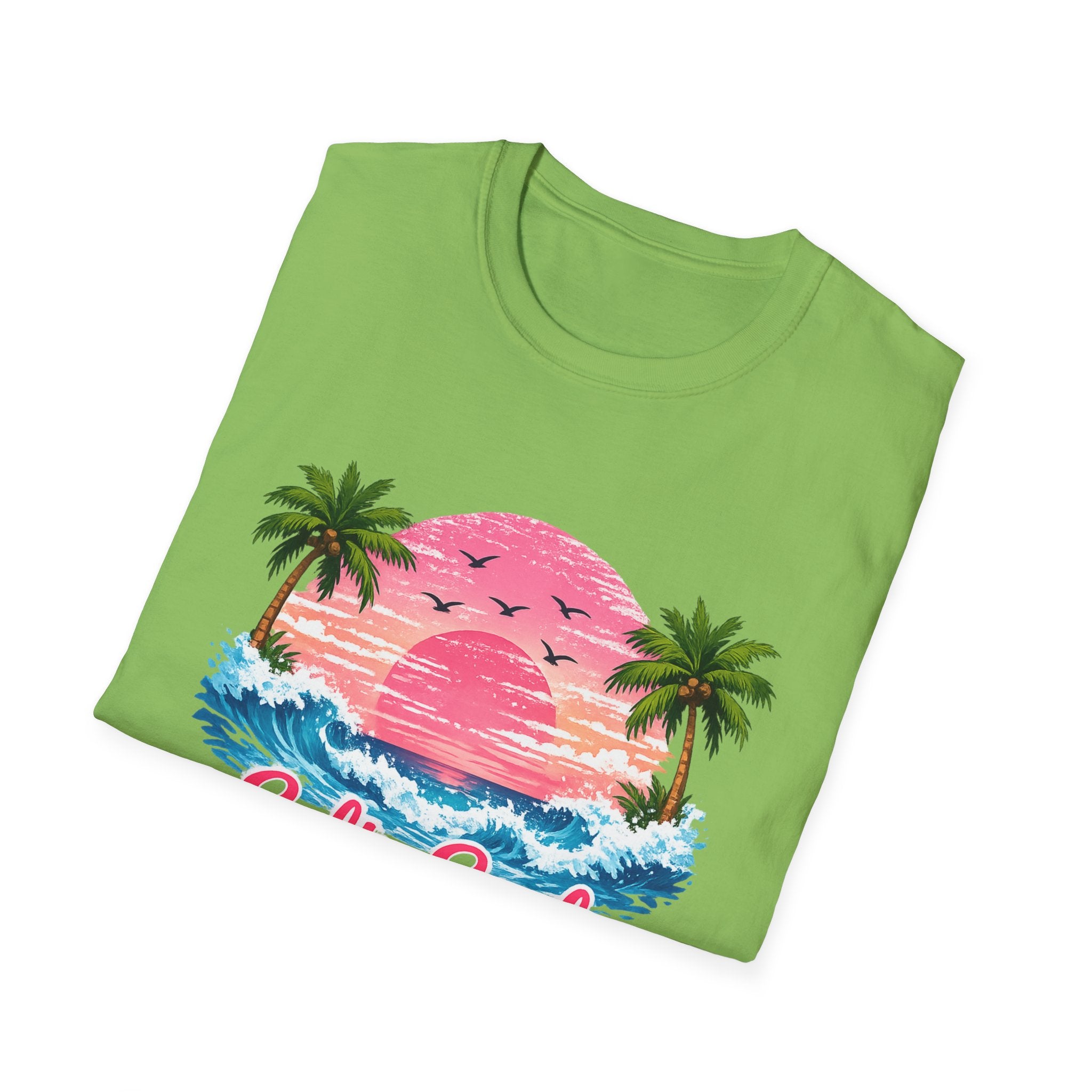 Salty Soul Tropical Sunset T-Shirt — Beach Palm Trees Retro Surf Tee