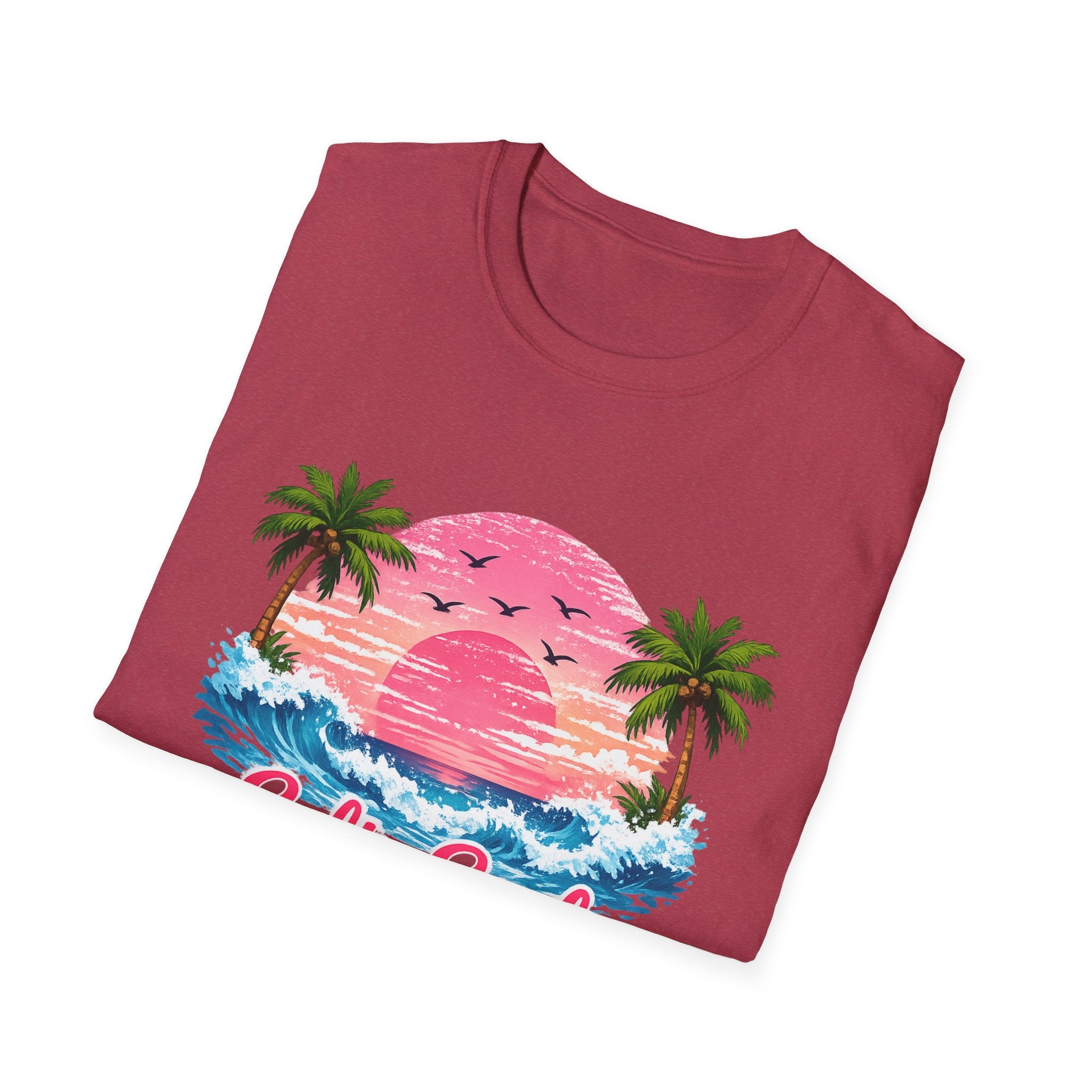 Salty Soul Tropical Sunset T-Shirt — Beach Palm Trees Retro Surf Tee