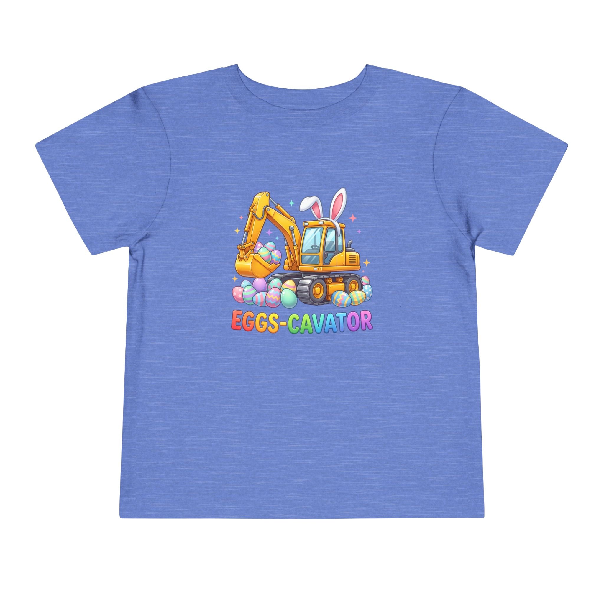 Toddler Tee — 'Eggs-cavator' Bunny Excavator Easter Shirt