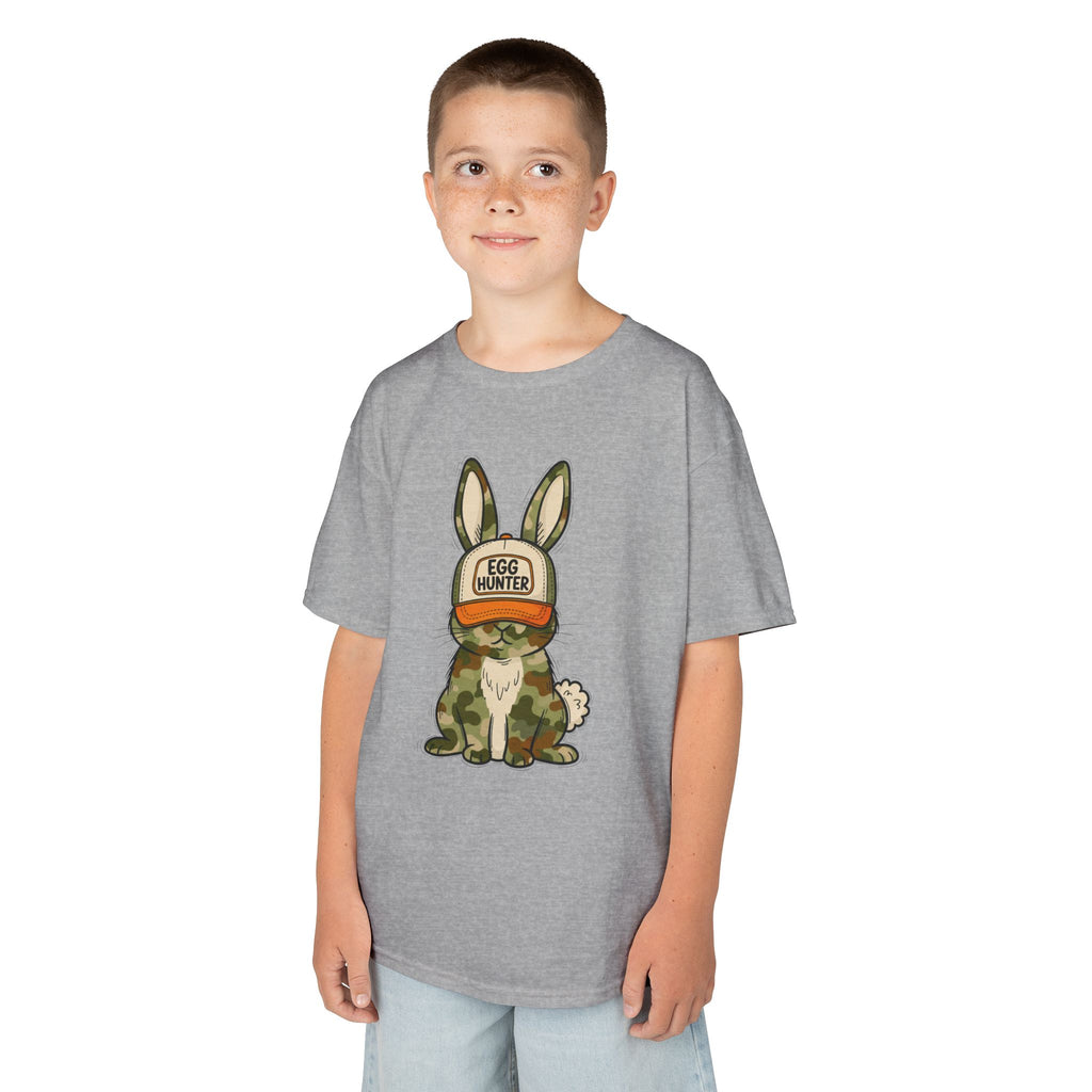 Kids Tee — Cute Bunny 'Egg Hunter' Graphic Shirt for Easter