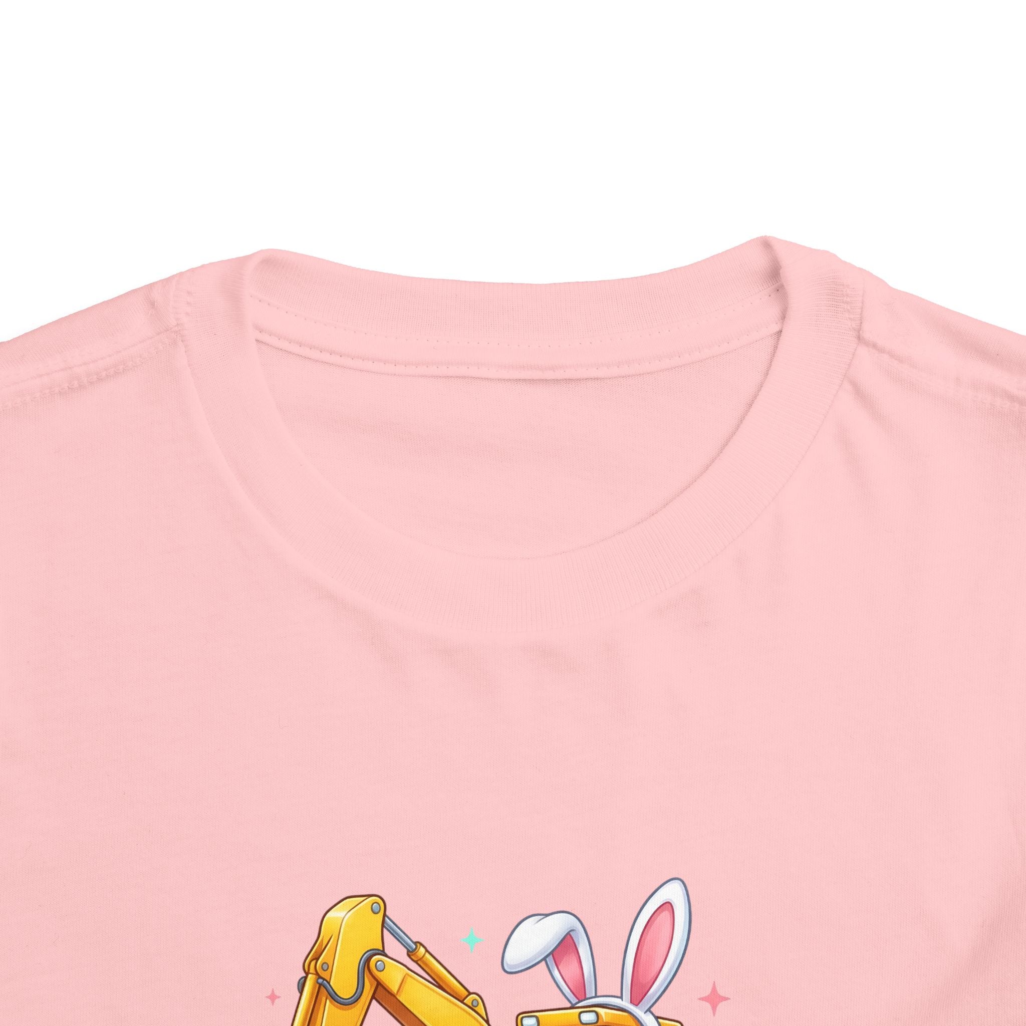 Toddler Tee — 'Eggs-cavator' Bunny Excavator Easter Shirt