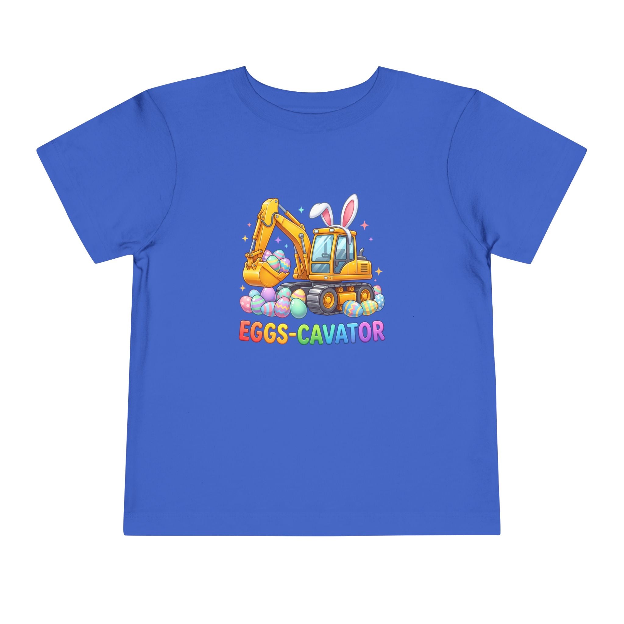 Toddler Tee — 'Eggs-cavator' Bunny Excavator Easter Shirt