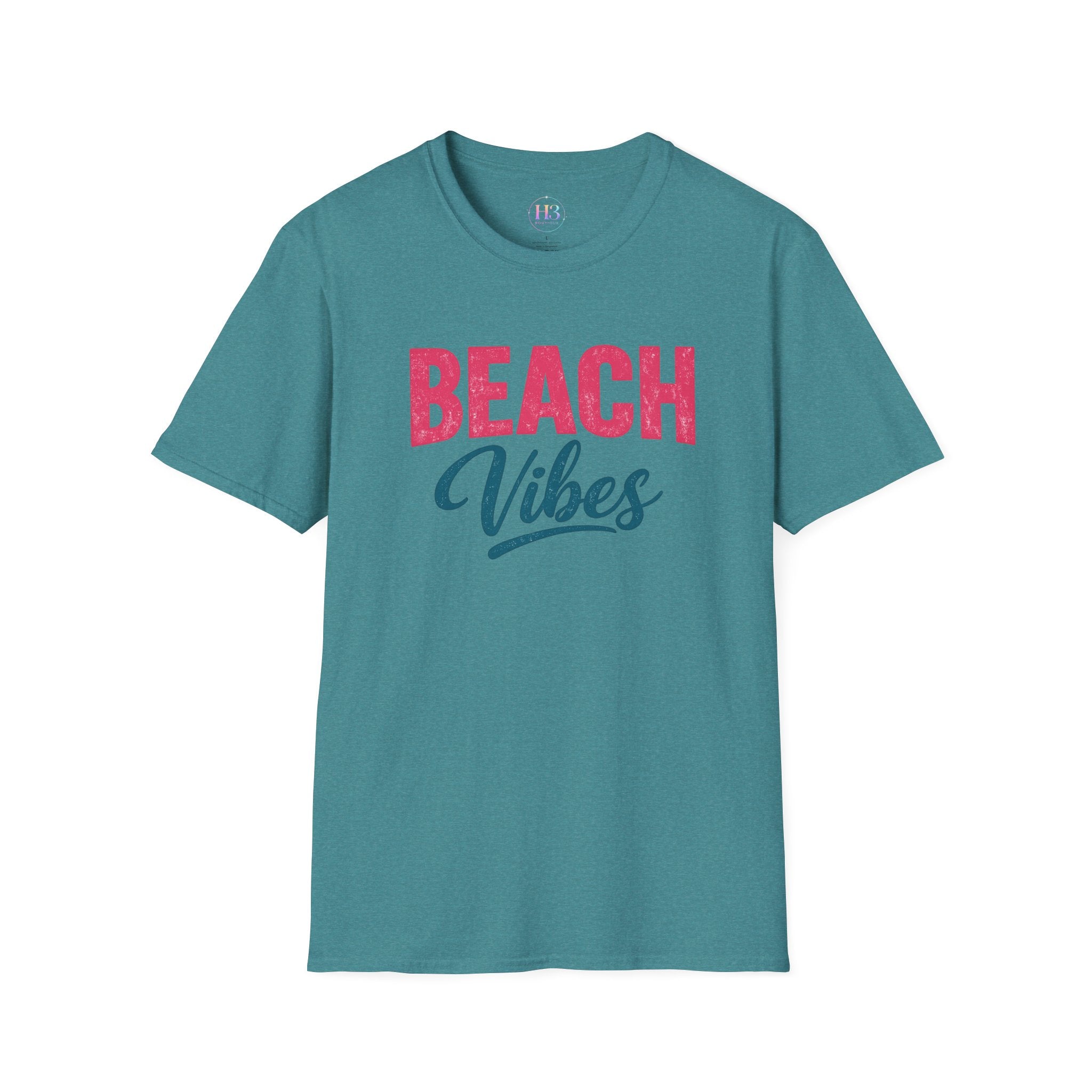 Beach Vibes T-Shirt — Casual Summer Tee with Retro Script