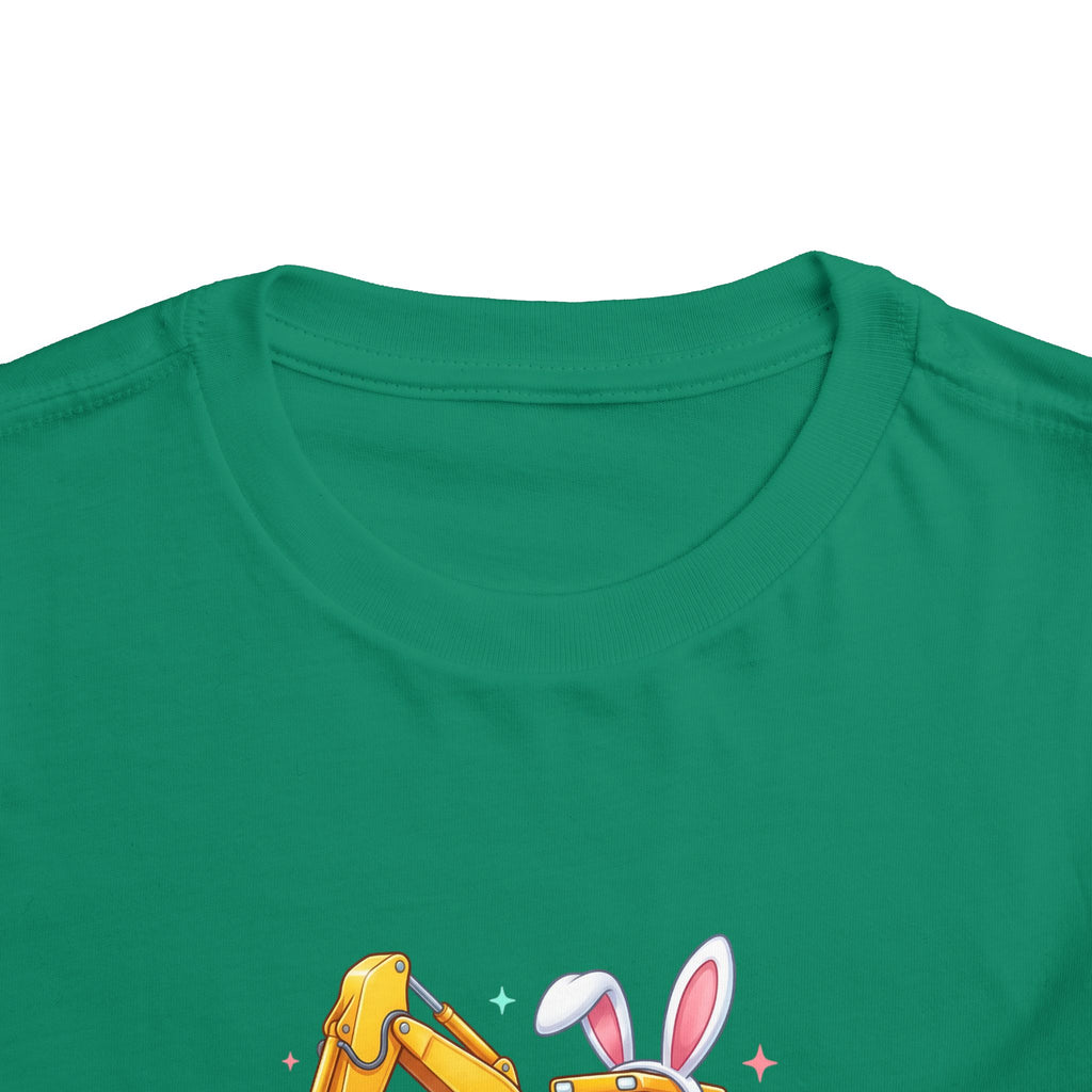 Toddler Tee — 'Eggs-cavator' Bunny Excavator Easter Shirt