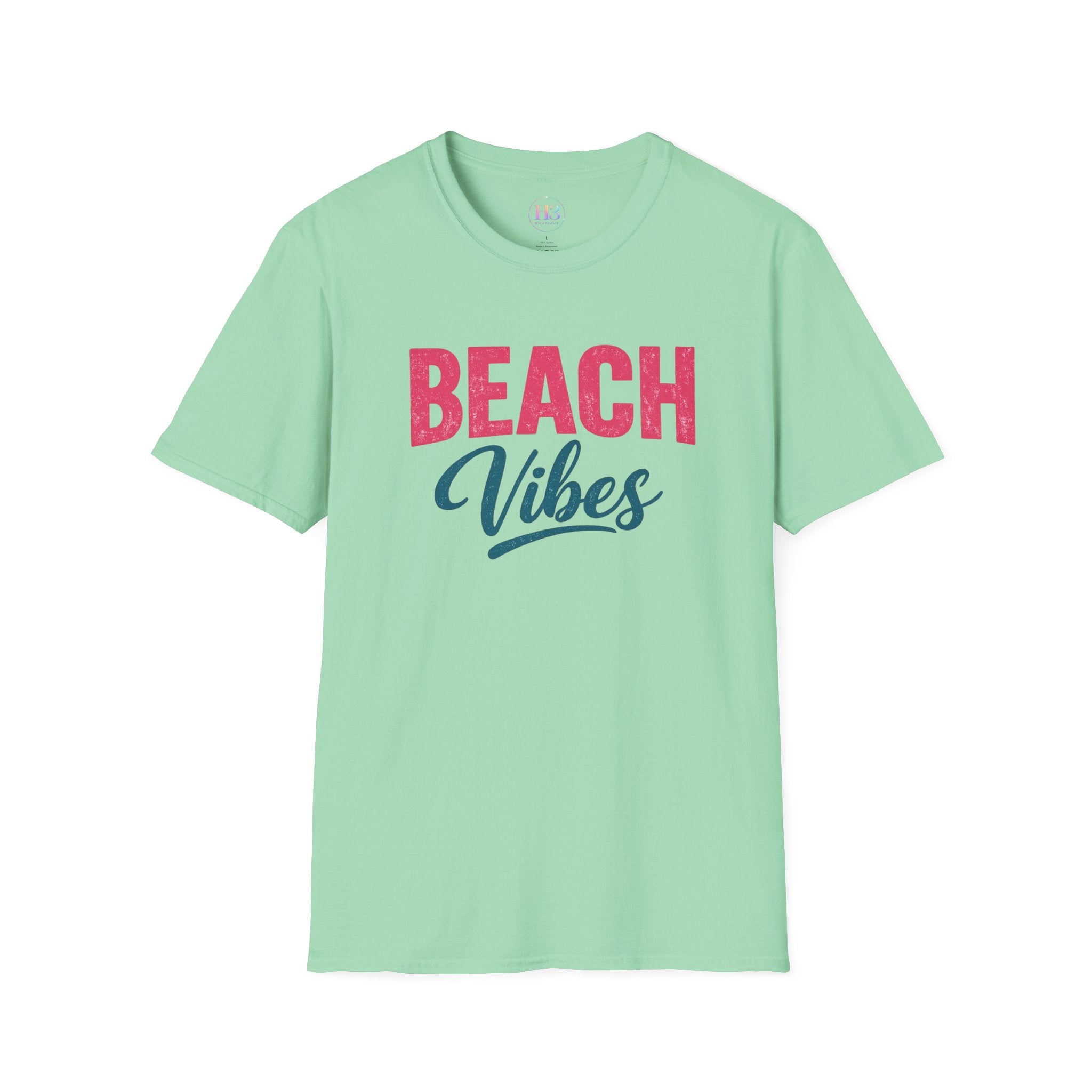 Beach Vibes T-Shirt — Casual Summer Tee with Retro Script