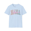Mama Retro Script T-Shirt — Colorblock 'MAMA' Graphic Tee for Moms