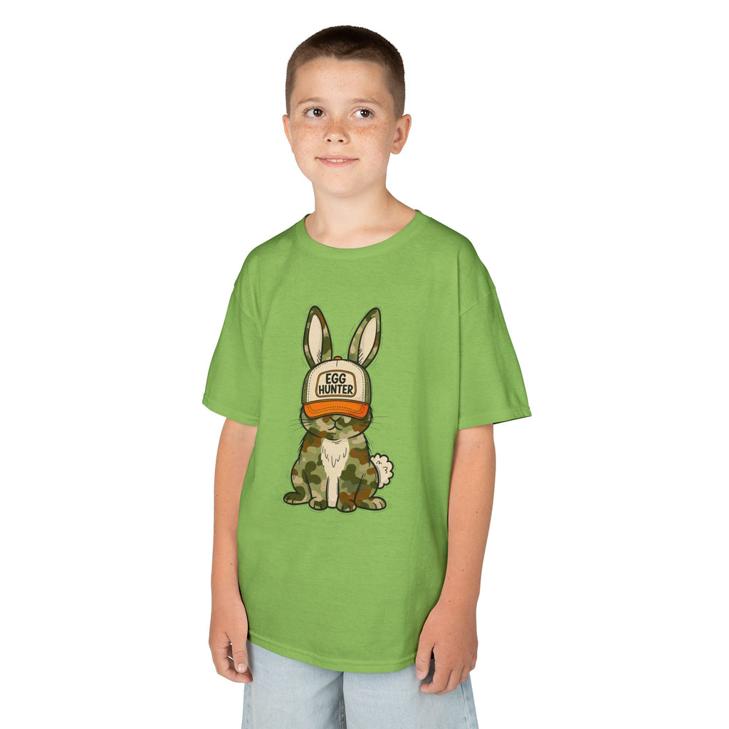 Kids Tee — Cute Bunny 'Egg Hunter' Graphic Shirt for Easter