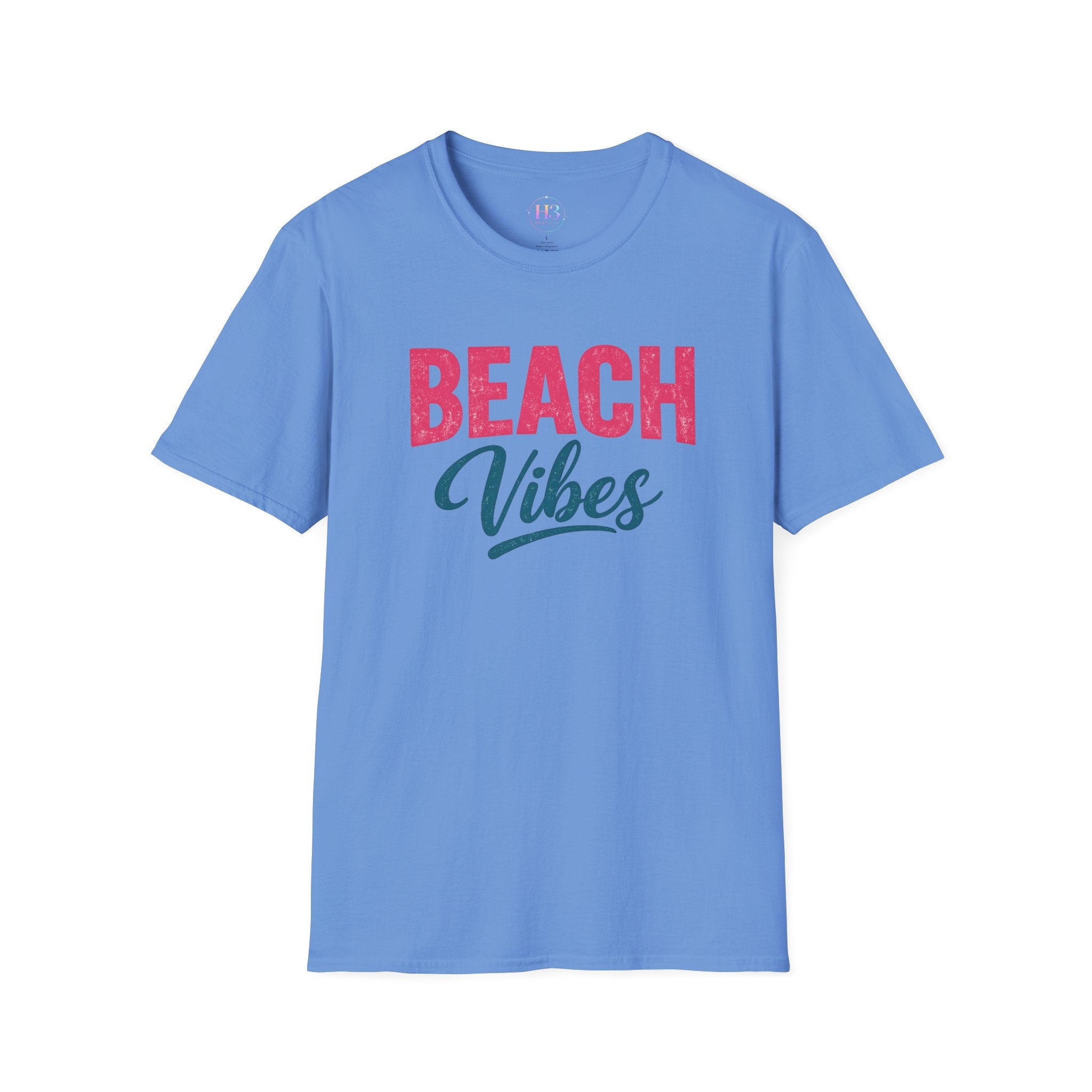 Beach Vibes T-Shirt — Casual Summer Tee with Retro Script