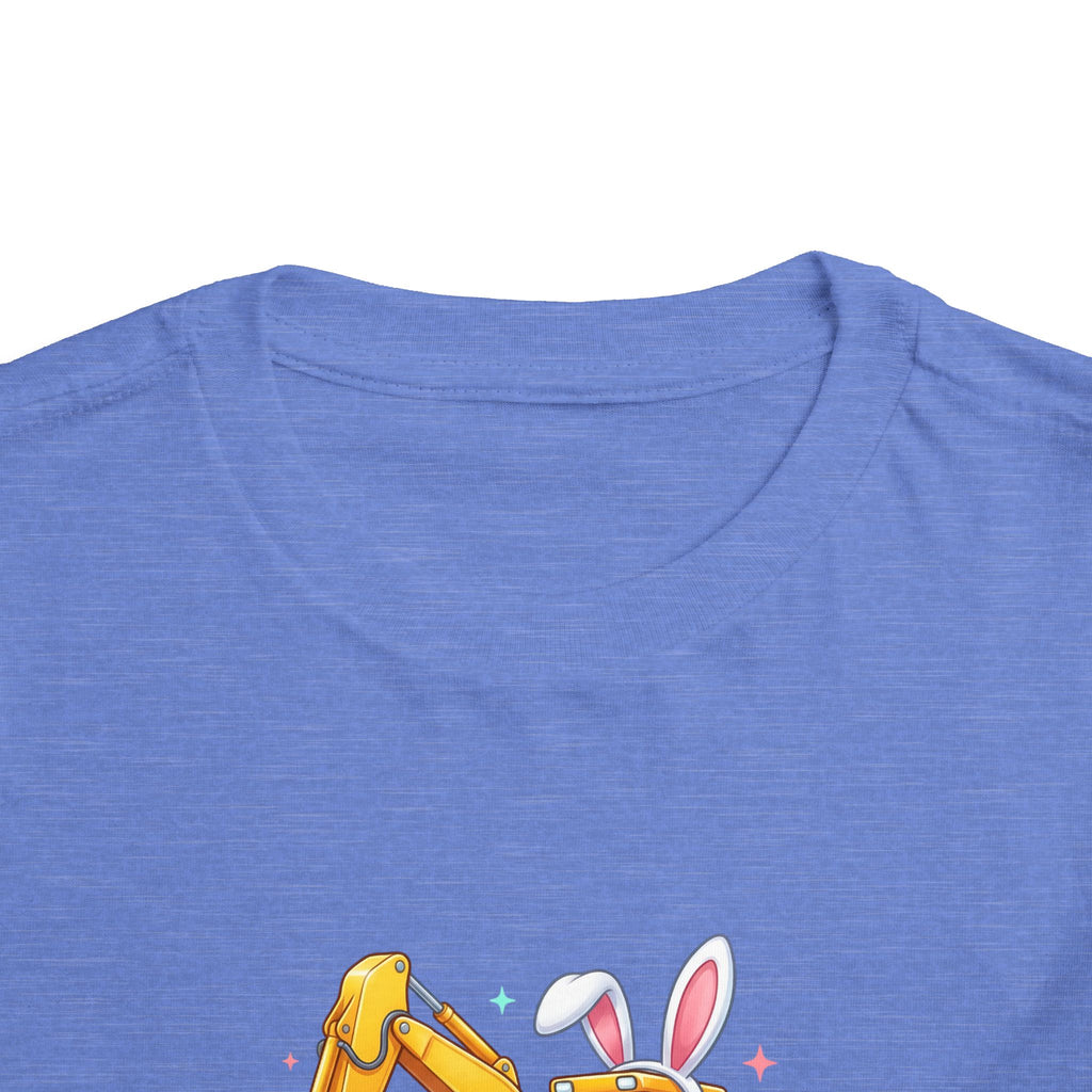 Toddler Tee — 'Eggs-cavator' Bunny Excavator Easter Shirt