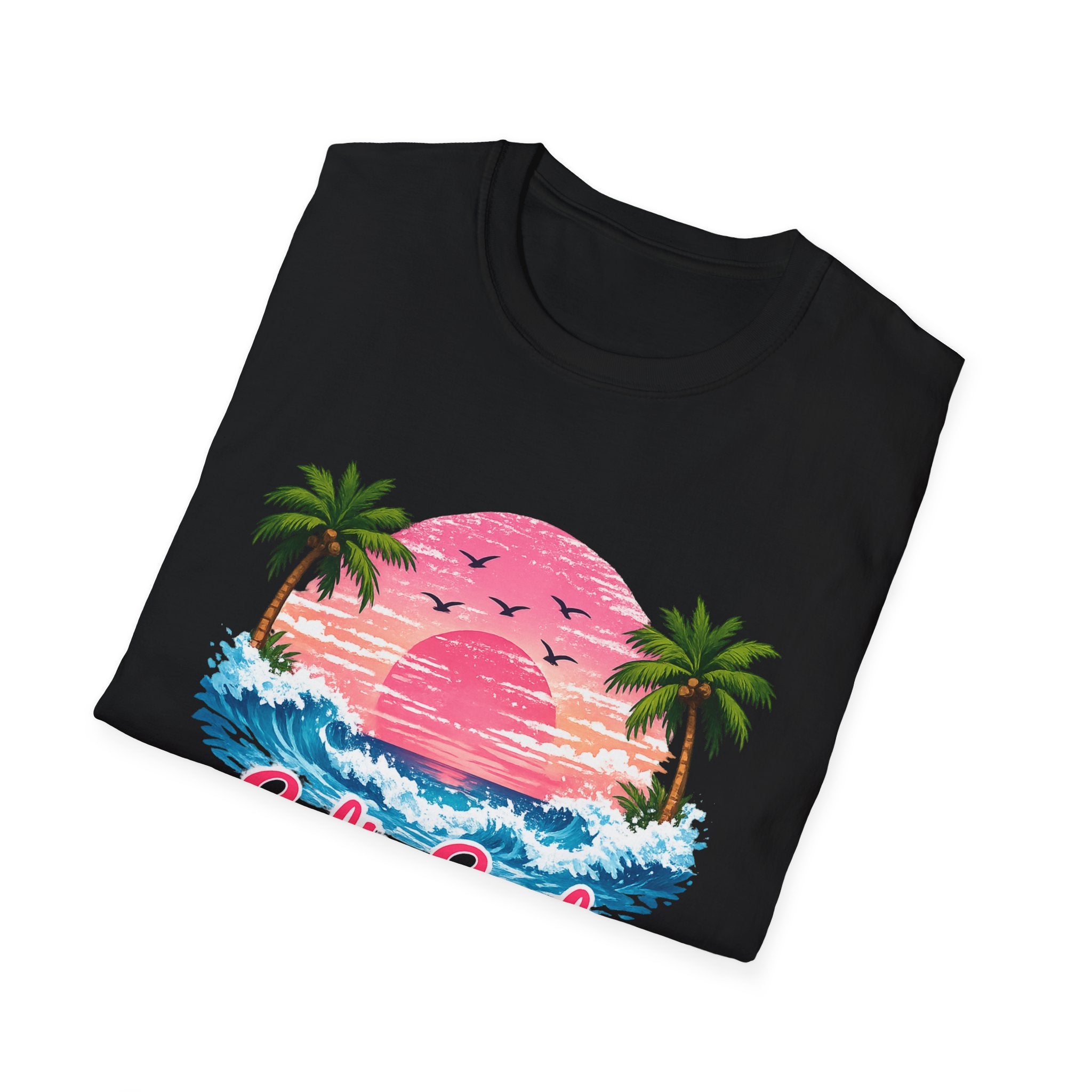 Salty Soul Tropical Sunset T-Shirt — Beach Palm Trees Retro Surf Tee