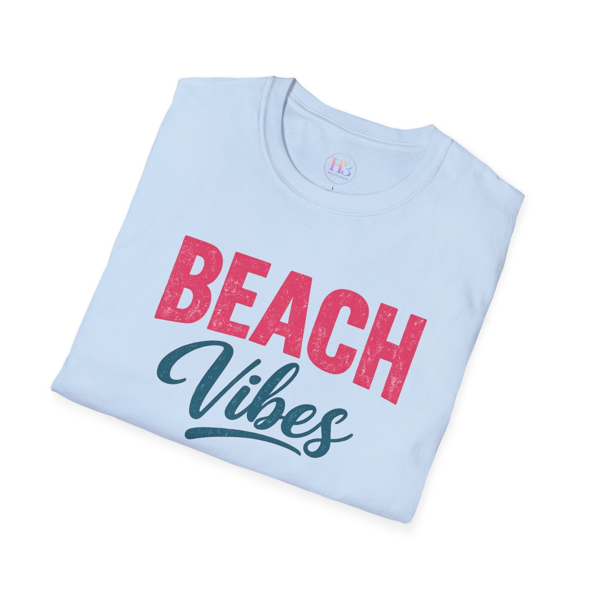 Beach Vibes T-Shirt — Casual Summer Tee with Retro Script