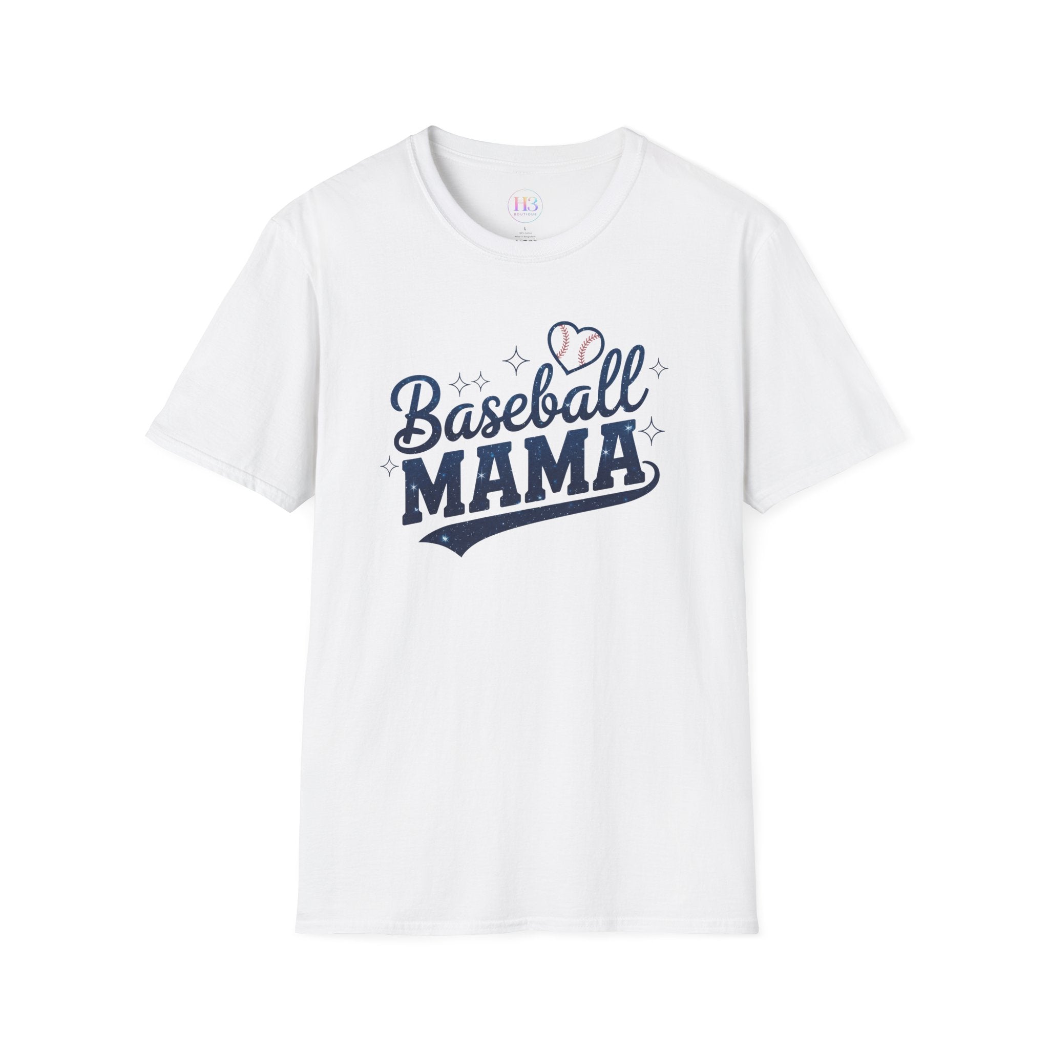 Baseball Mama T-Shirt — Cute Heart Baseball Mom Tee for Game Day