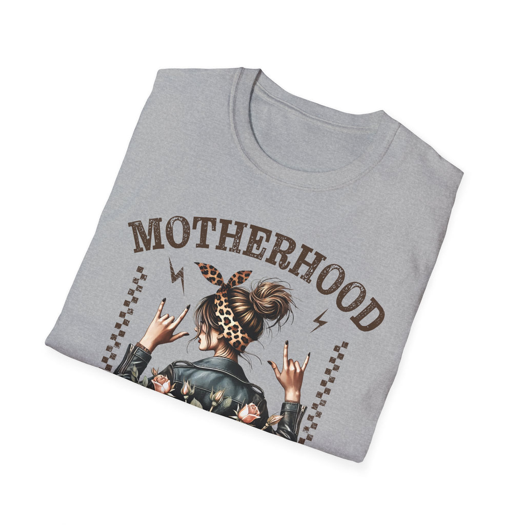 Motherhood Graphic T-Shirt — 'Motherhood' Floral Rocker Mom Tee