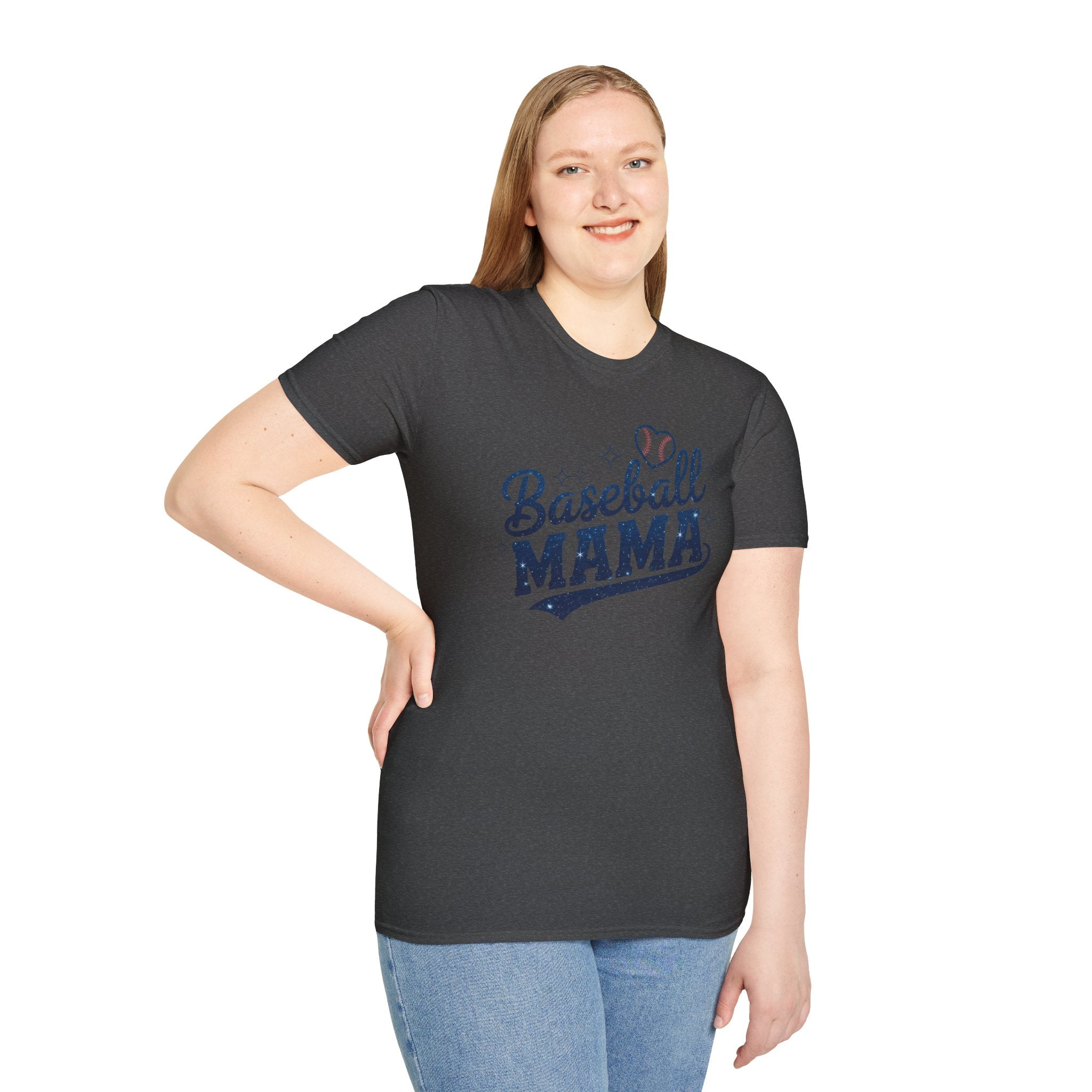 Baseball Mama T-Shirt — Cute Heart Baseball Mom Tee for Game Day