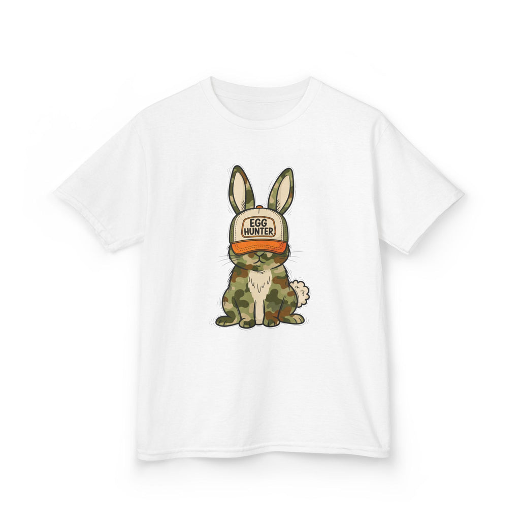 Kids Tee — Cute Bunny 'Egg Hunter' Graphic Shirt for Easter