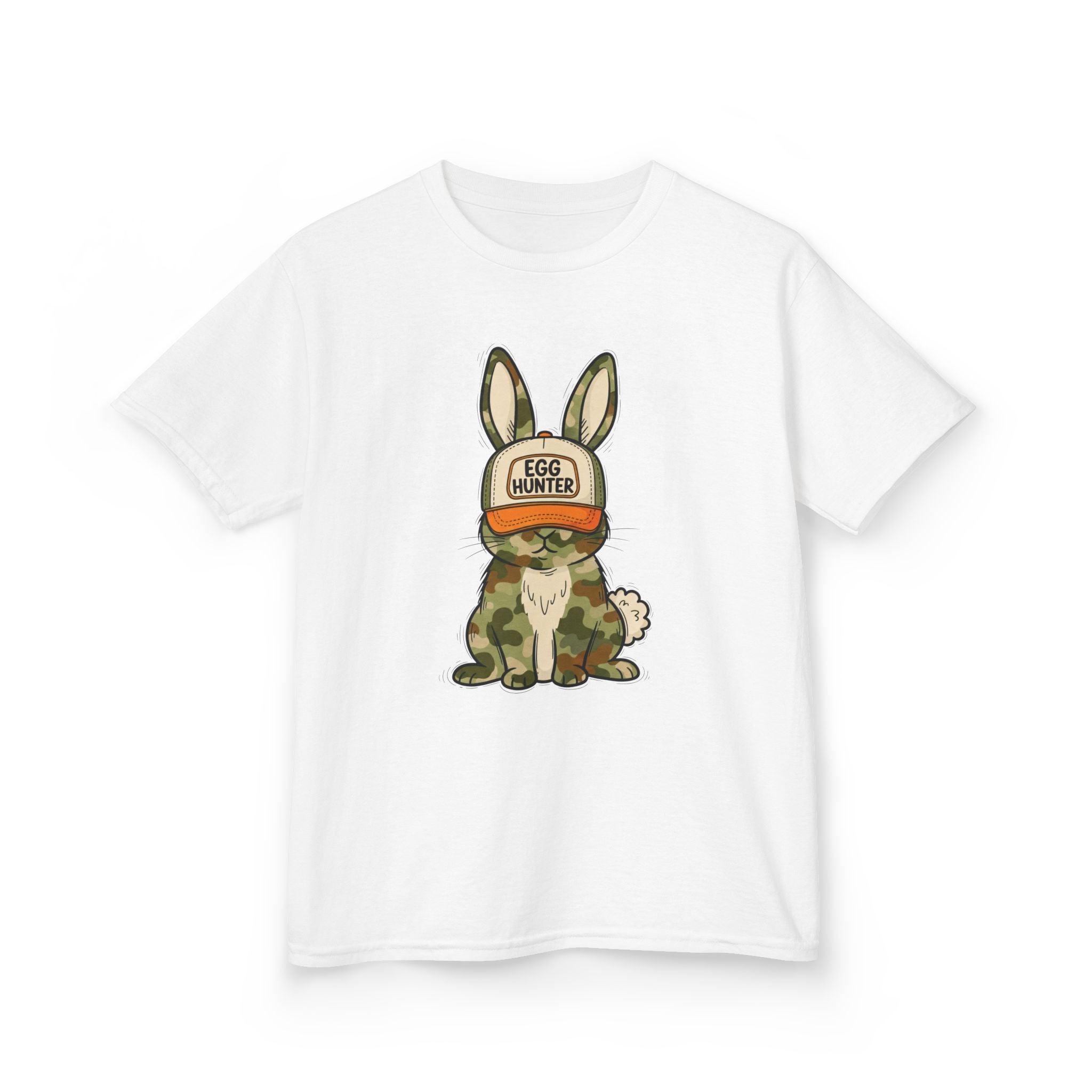 Kids Tee — Cute Bunny 'Egg Hunter' Graphic Shirt for Easter