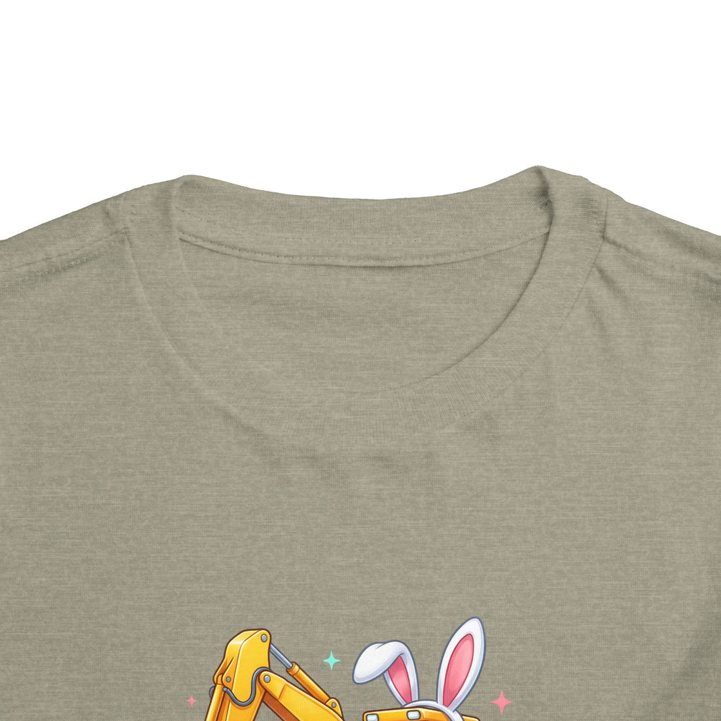 Toddler Tee — 'Eggs-cavator' Bunny Excavator Easter Shirt