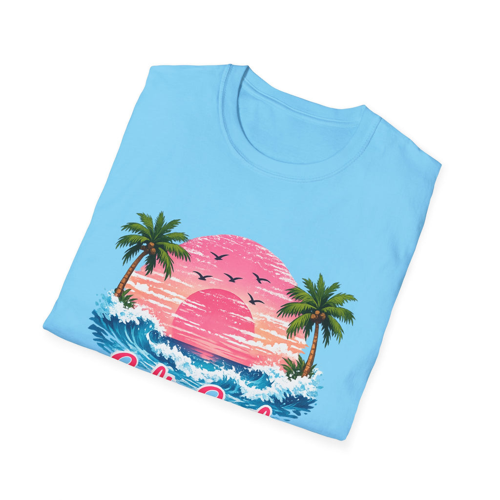 Salty Soul Tropical Sunset T-Shirt — Beach Palm Trees Retro Surf Tee