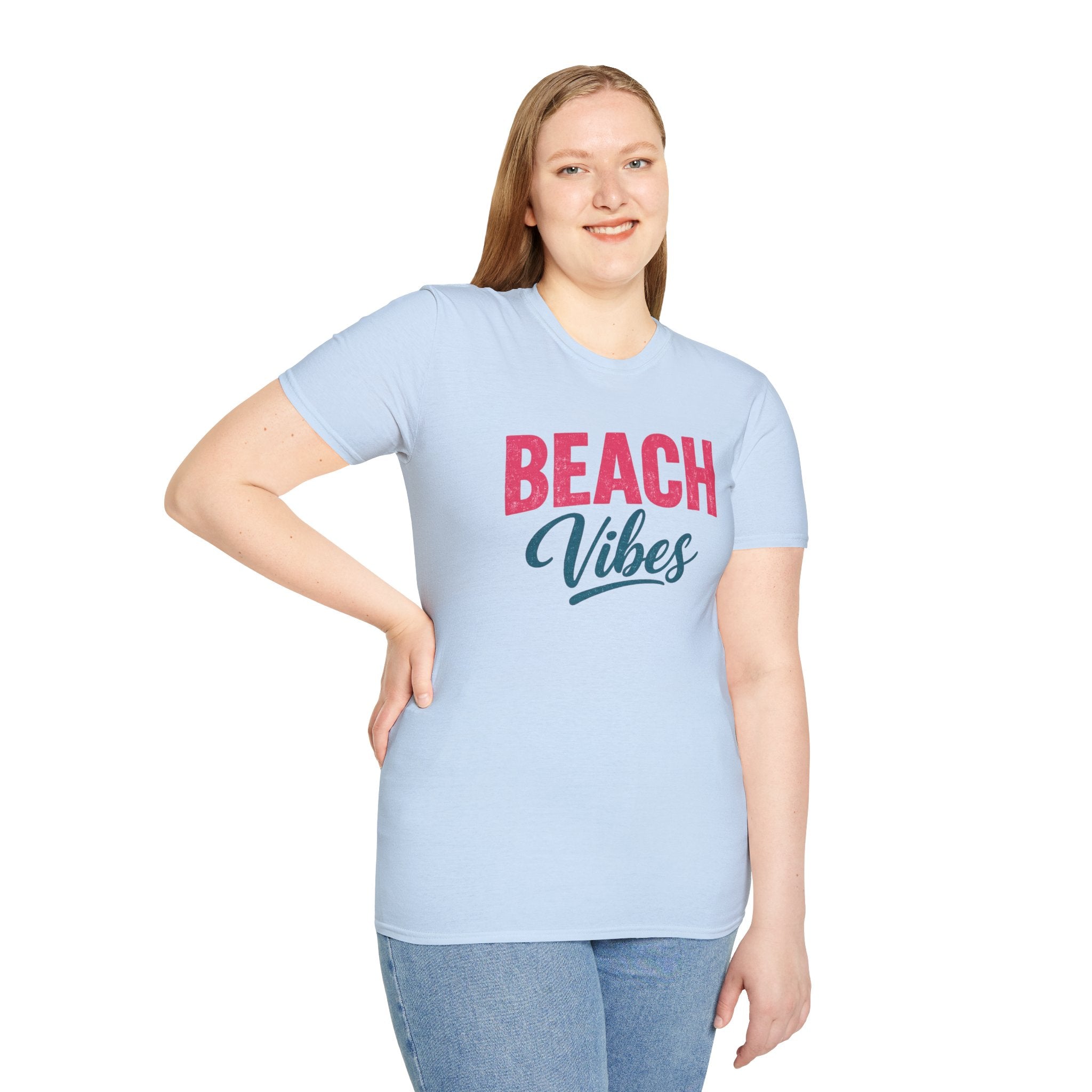 Beach Vibes T-Shirt — Casual Summer Tee with Retro Script