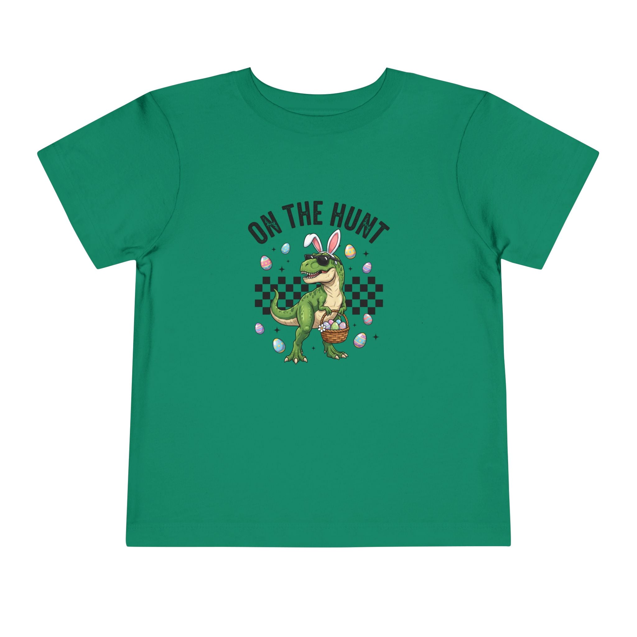 Toddler Tee — "On The Hunt" Dinosaur Easter Egg Hunt Shirt