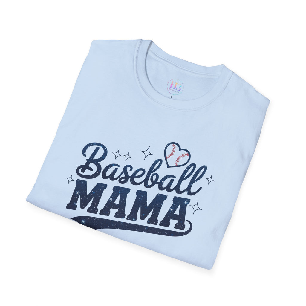 Baseball Mama T-Shirt — Cute Heart Baseball Mom Tee for Game Day