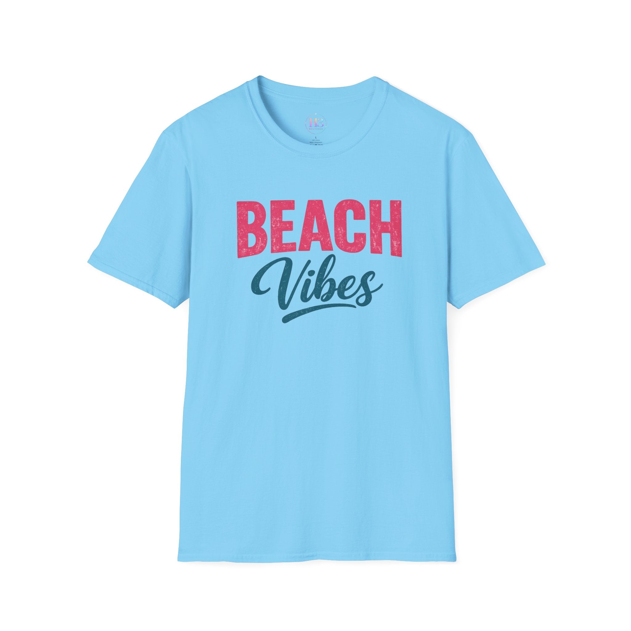 Beach Vibes T-Shirt — Casual Summer Tee with Retro Script