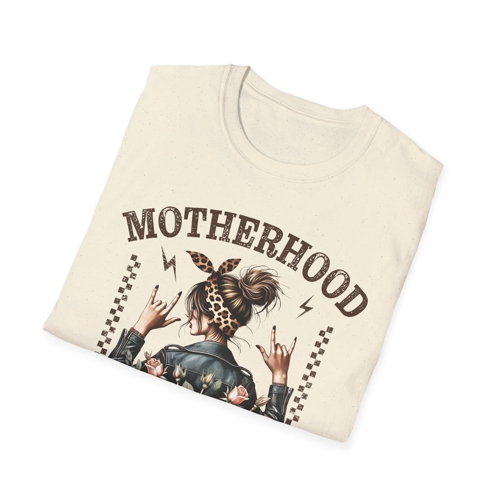Motherhood Graphic T-Shirt — 'Motherhood' Floral Rocker Mom Tee