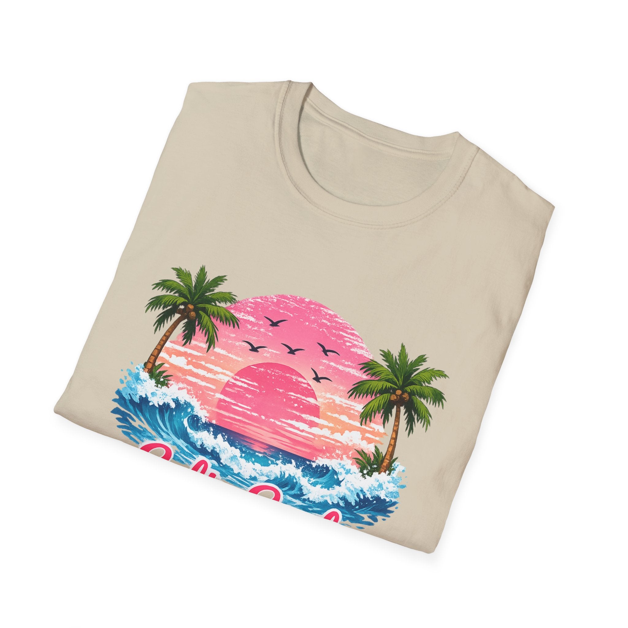 Salty Soul Tropical Sunset T-Shirt — Beach Palm Trees Retro Surf Tee