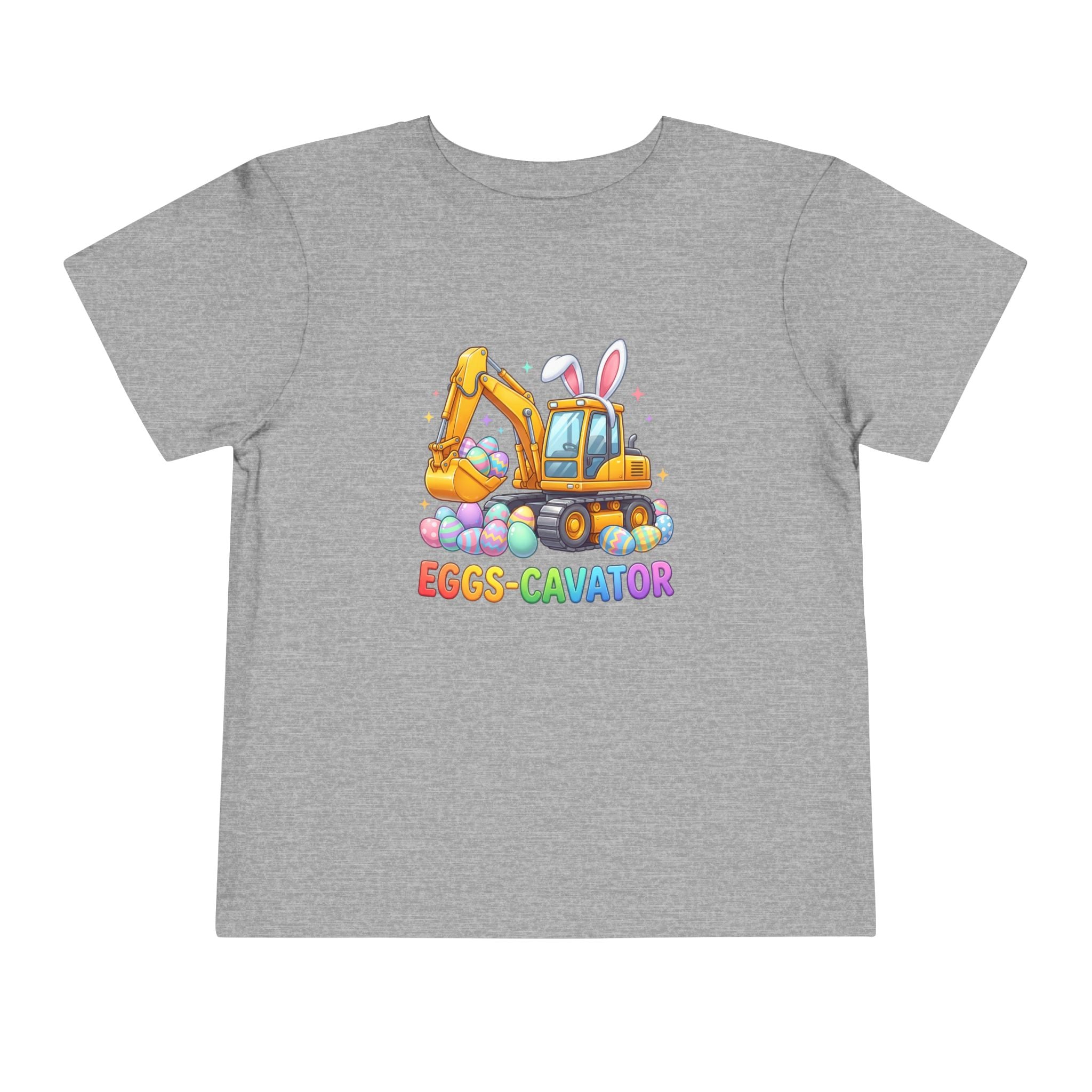 Toddler Tee — 'Eggs-cavator' Bunny Excavator Easter Shirt