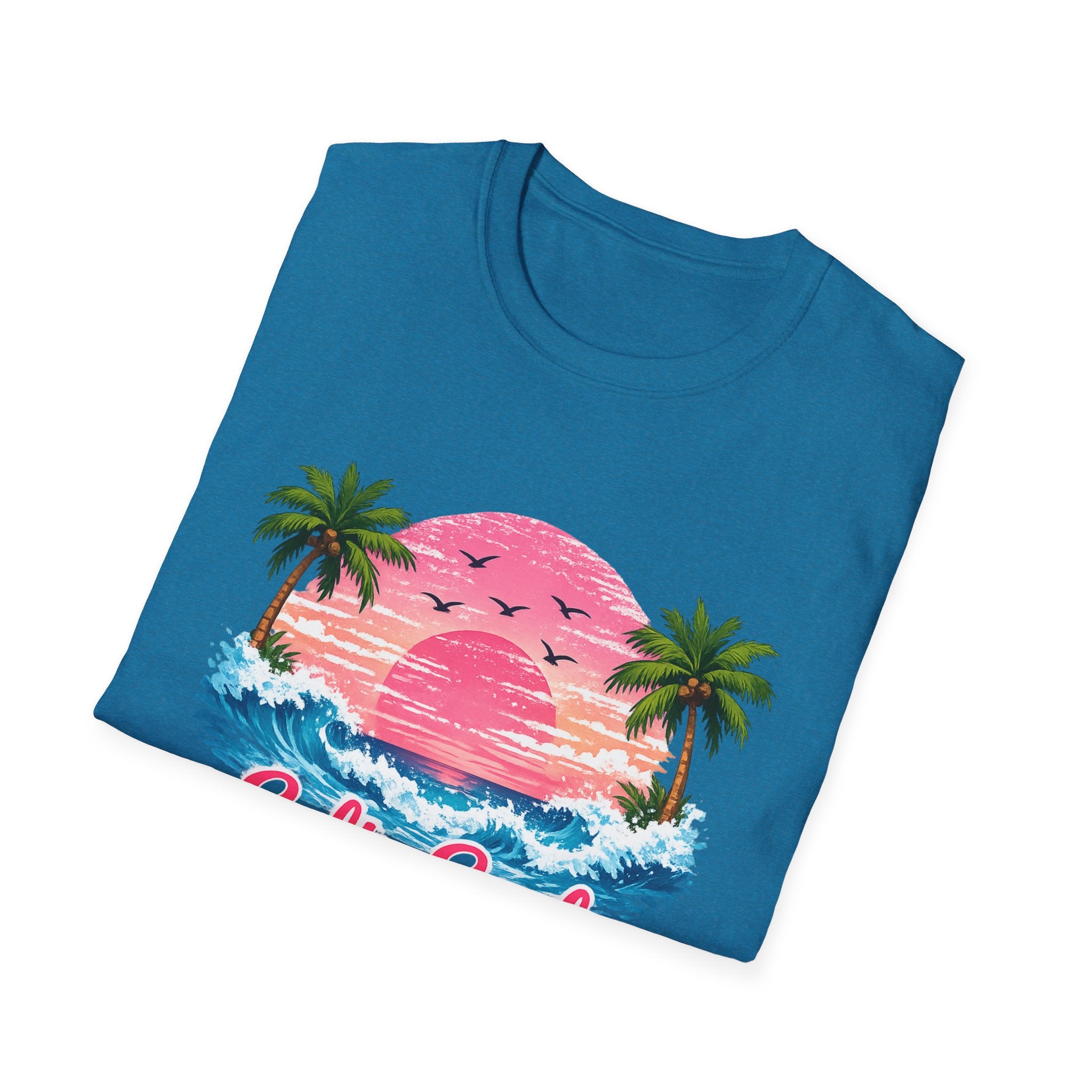Salty Soul Tropical Sunset T-Shirt — Beach Palm Trees Retro Surf Tee