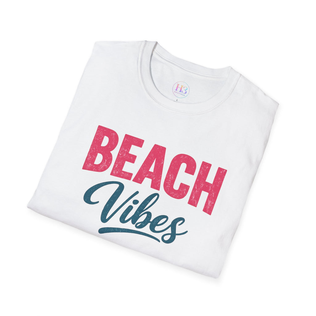 Beach Vibes T-Shirt — Casual Summer Tee with Retro Script
