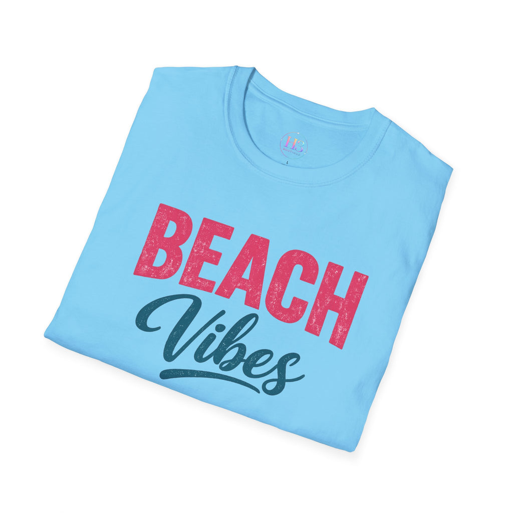Beach Vibes T-Shirt — Casual Summer Tee with Retro Script