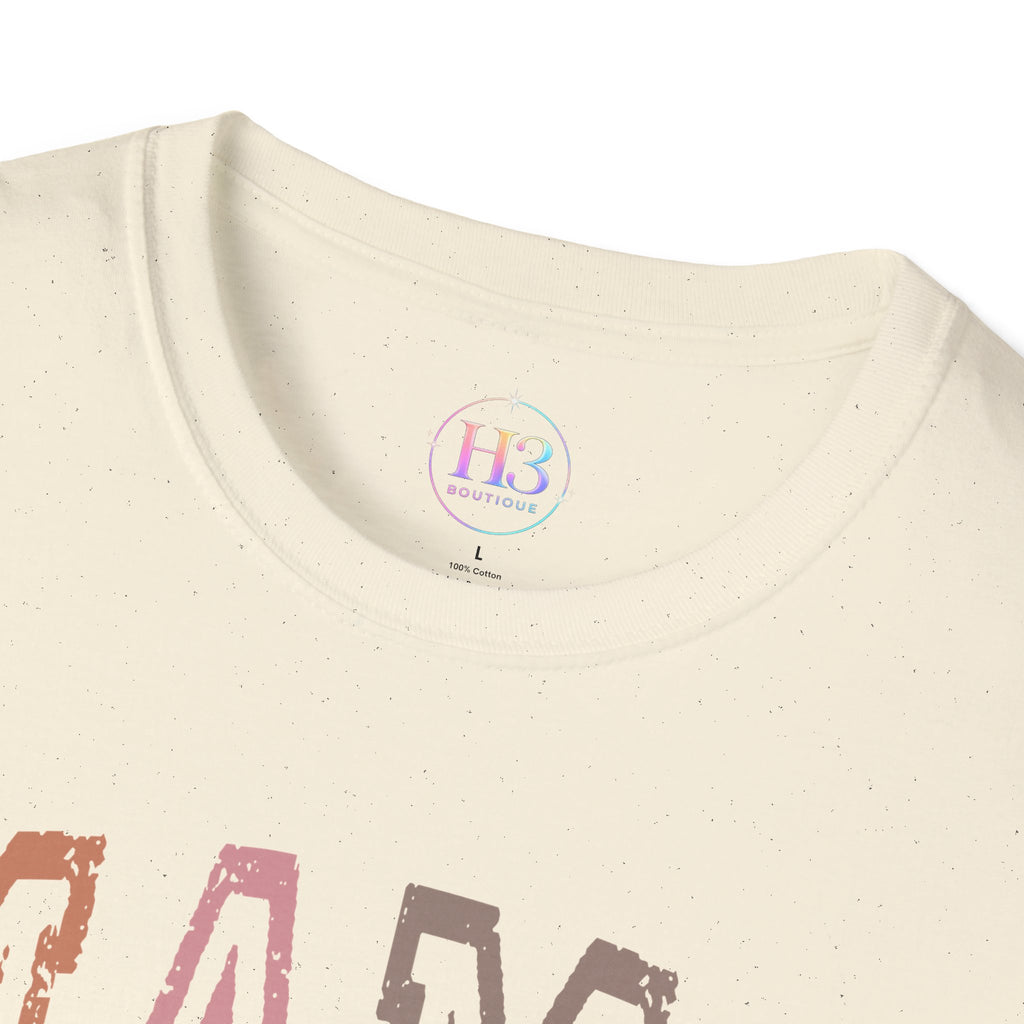 Mama Retro Script T-Shirt — Colorblock 'MAMA' Graphic Tee for Moms