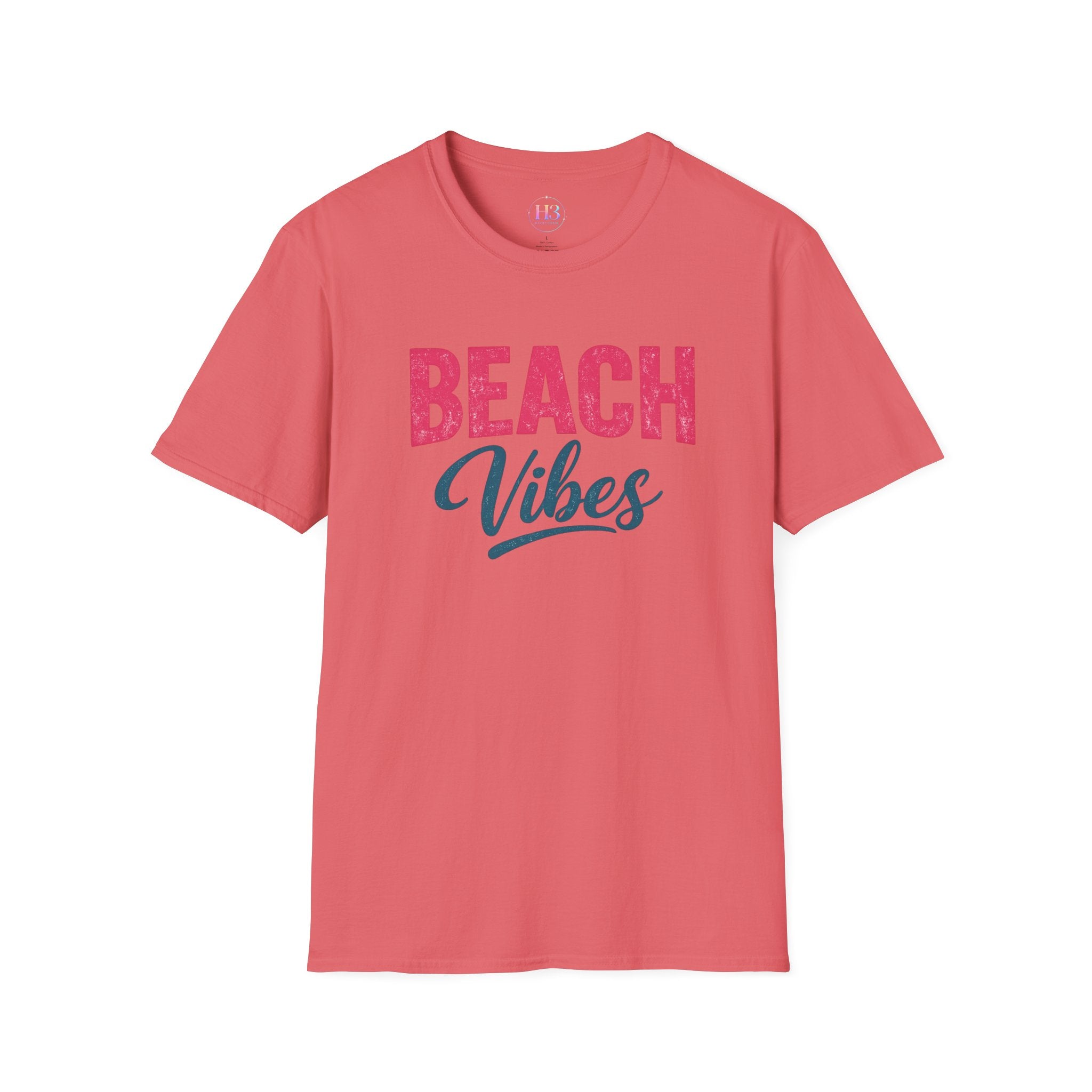 Beach Vibes T-Shirt — Casual Summer Tee with Retro Script