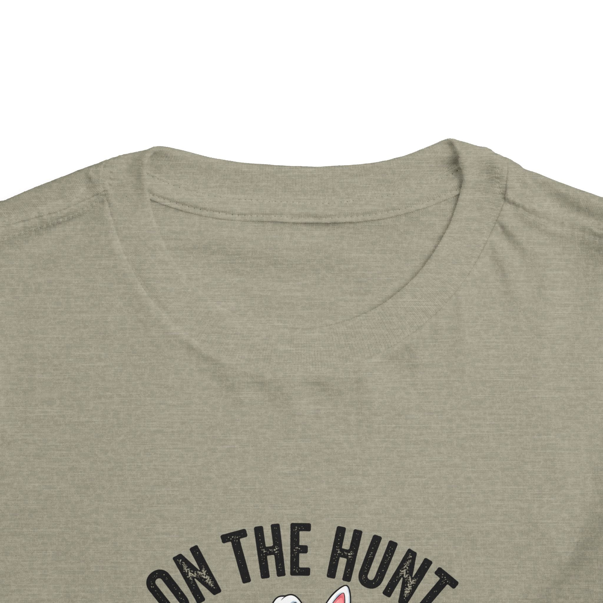 Toddler Tee — "On The Hunt" Dinosaur Easter Egg Hunt Shirt