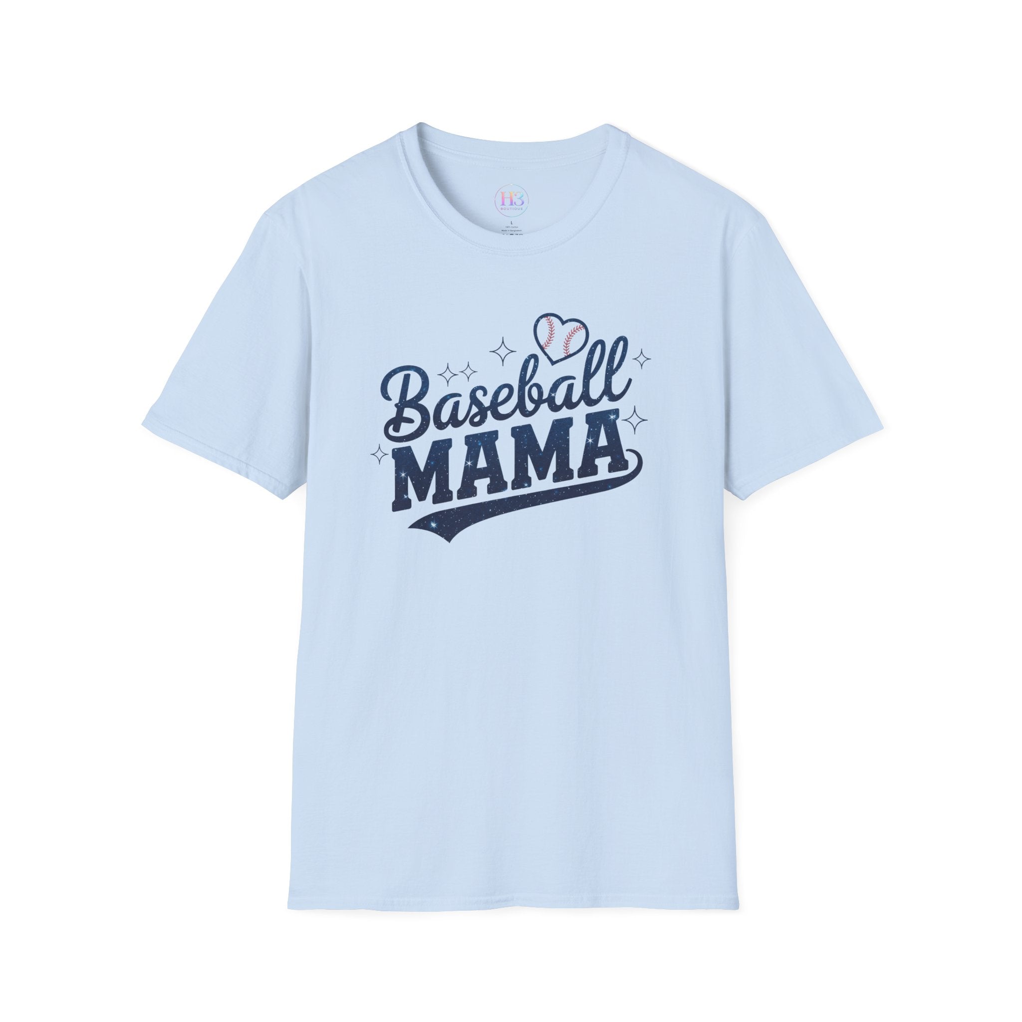 Baseball Mama T-Shirt — Cute Heart Baseball Mom Tee for Game Day