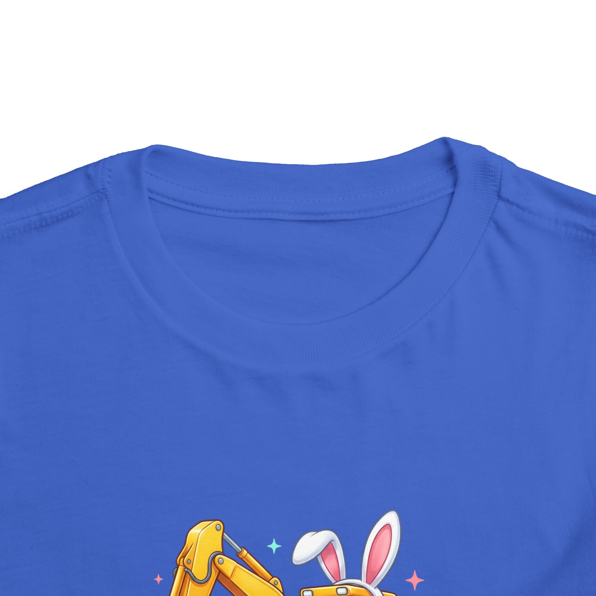 Toddler Tee — 'Eggs-cavator' Bunny Excavator Easter Shirt