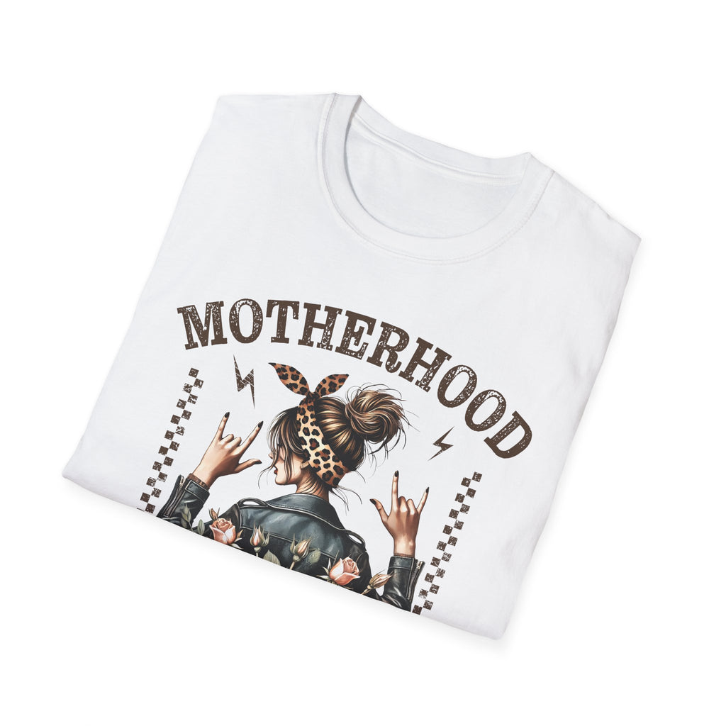 Motherhood Graphic T-Shirt — 'Motherhood' Floral Rocker Mom Tee