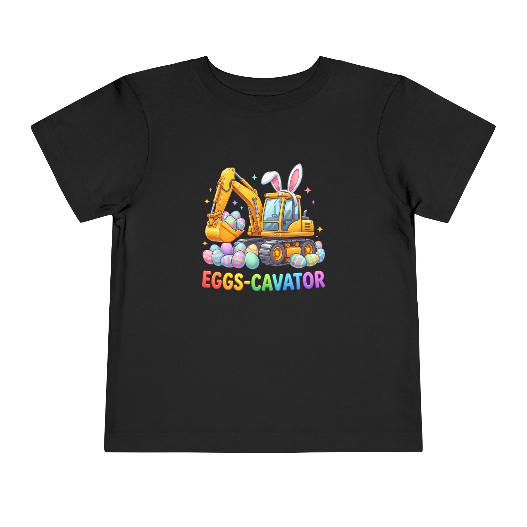 Toddler Tee — 'Eggs-cavator' Bunny Excavator Easter Shirt