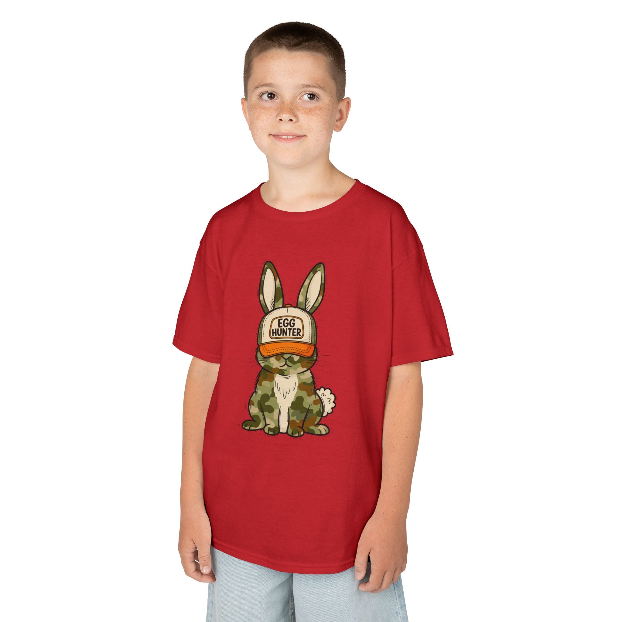 Kids Tee — Cute Bunny 'Egg Hunter' Graphic Shirt for Easter