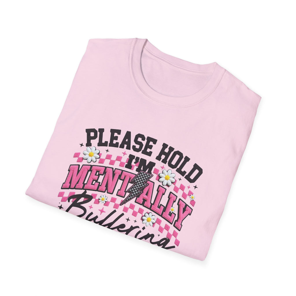 T-Shirt — "Please Hold I'm Mentally Buffering" Funny Mental Health Awareness Tee